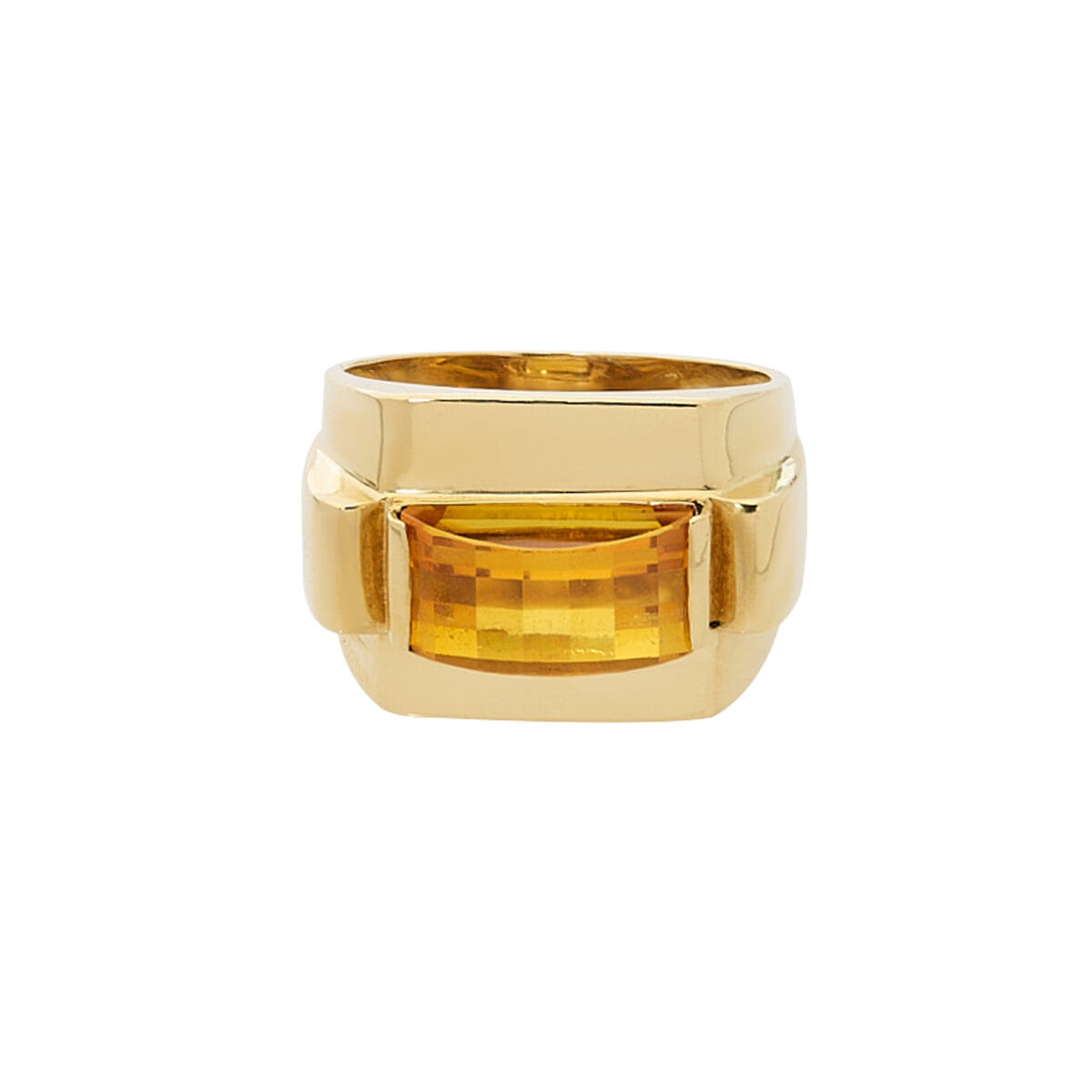 Anello oro giallo con quarzo citrino sfaccettato-1