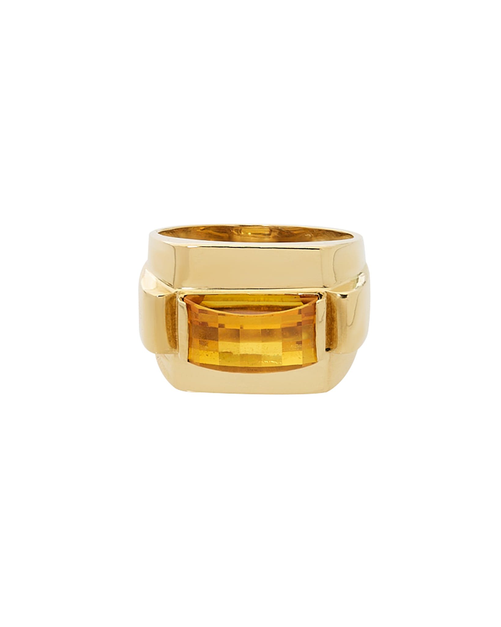 Anello oro giallo con quarzo citrino sfaccettato-1