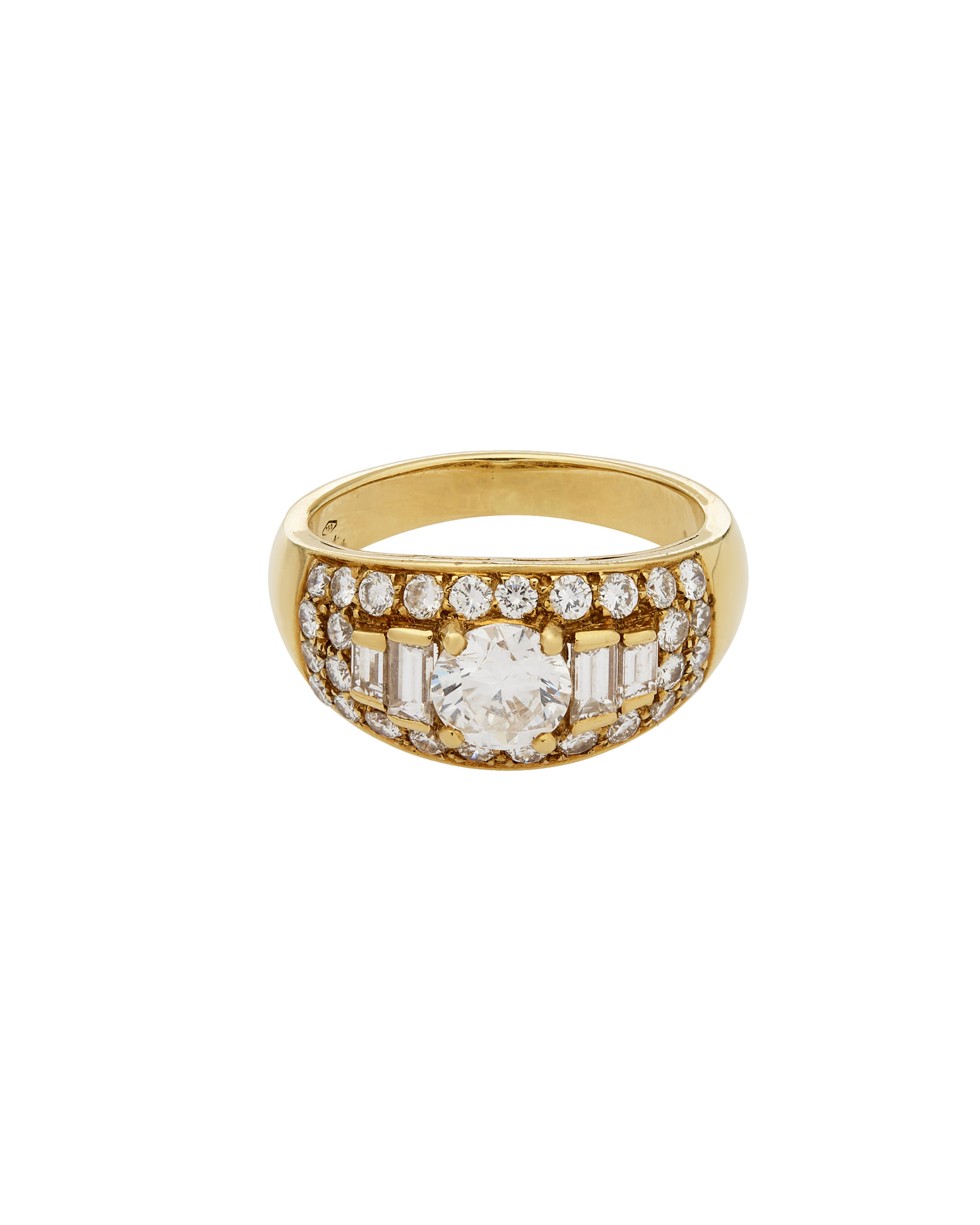 Anello trombino bulgari in oro giallo con diamanti-1