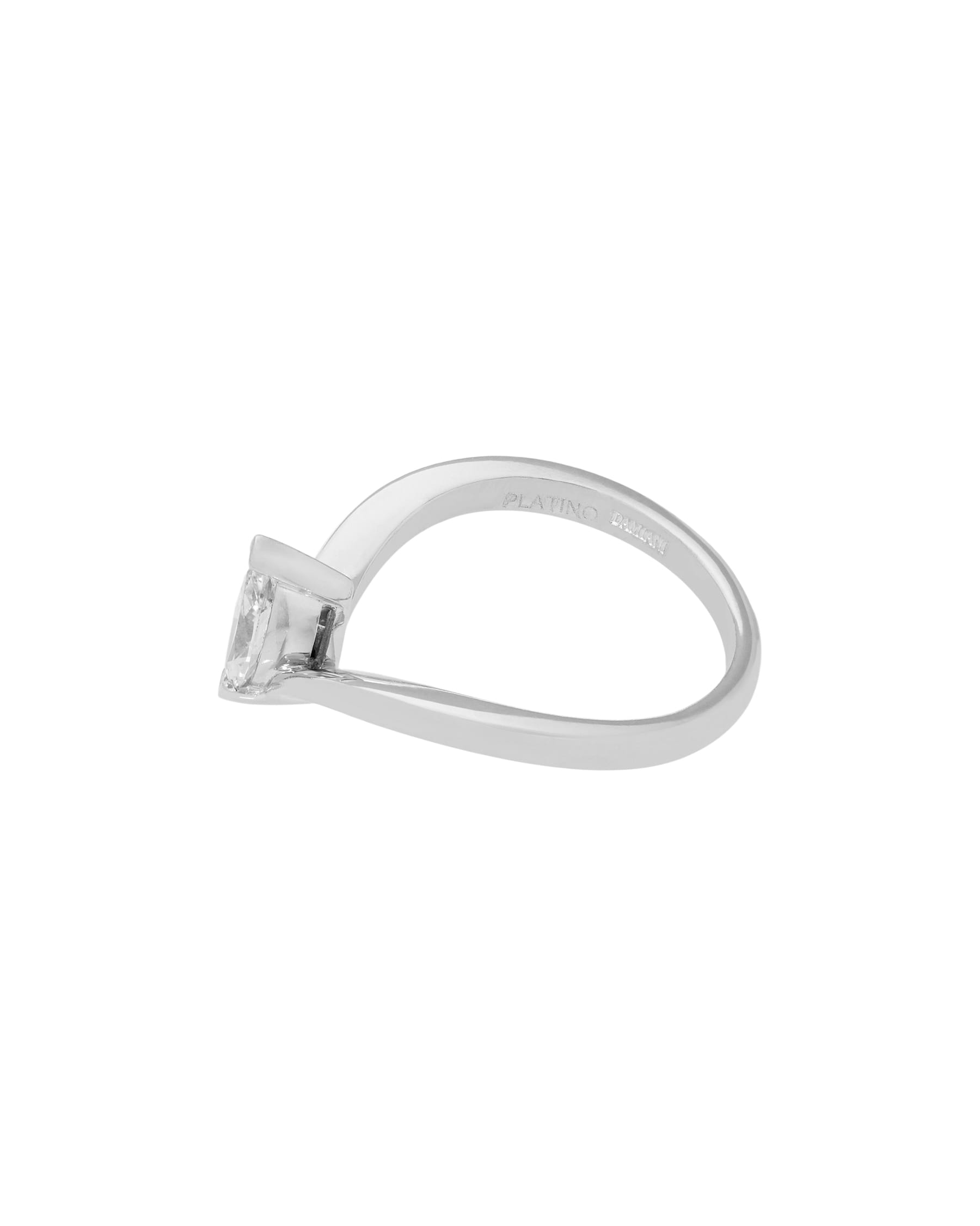 Anello solitario damiani veramore in platino con diamante marquise-3