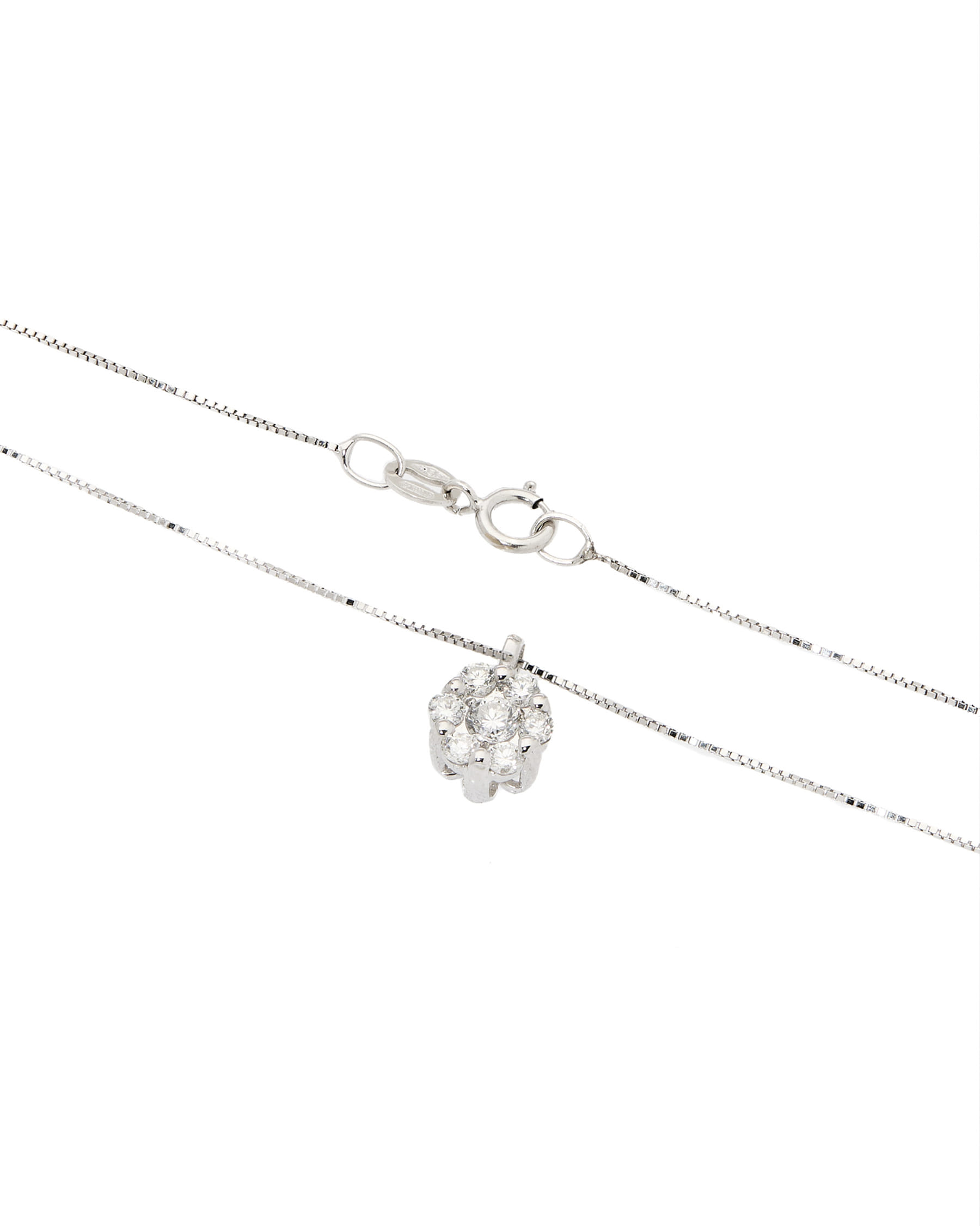 Catenina magic fiore in oro bianco 18kt con diamanti-3