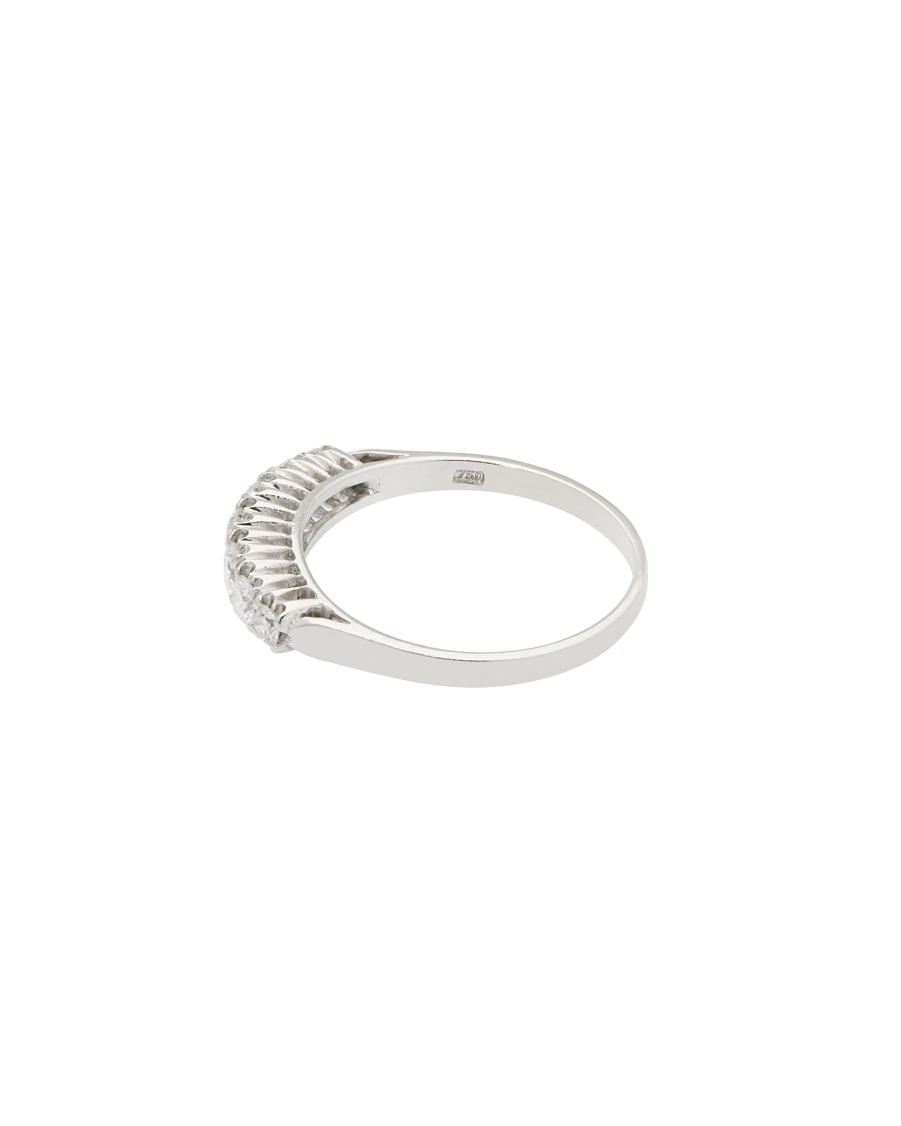 Anello veretta in oro bianco con 7 diamanti 0,55 ct-2