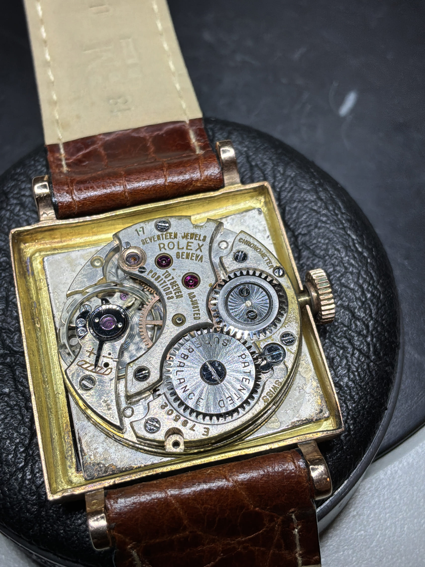 Rolex precision square vintage rose gold 14kt ref 4470-7