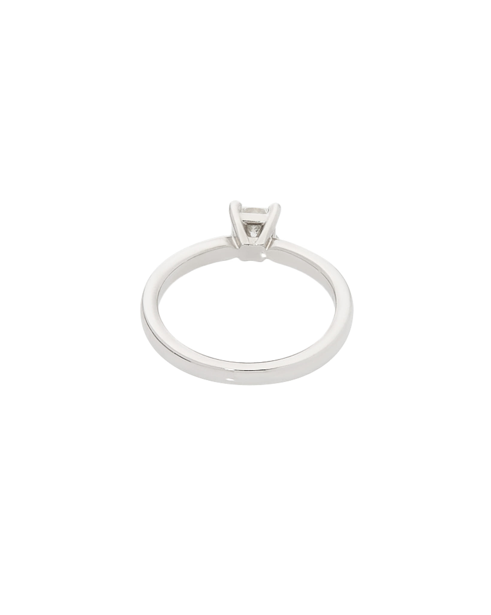 Anello solitario in oro bianco con diamante princess-3
