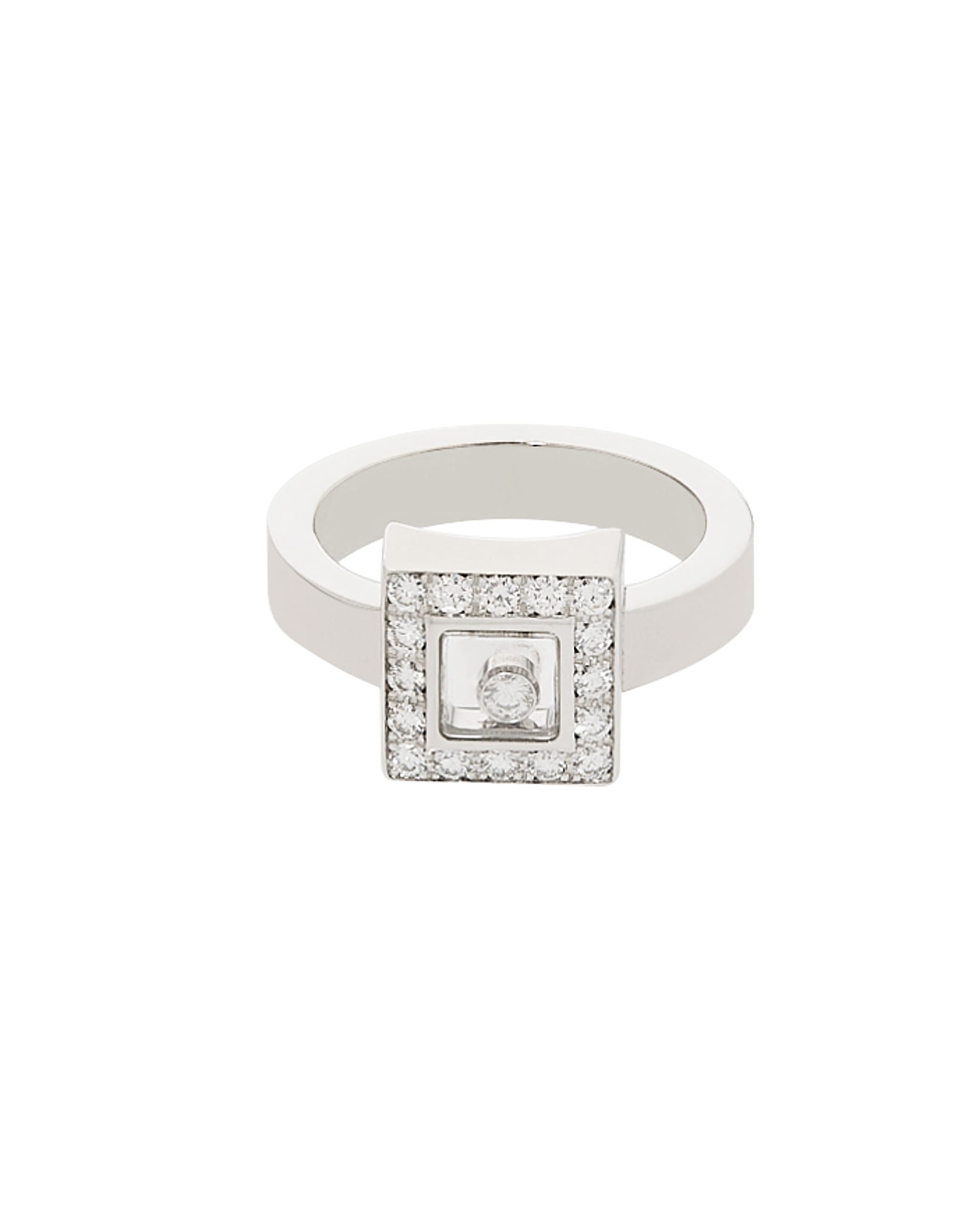 Anello chopard happy diamond in oro bianco con diamanti-1