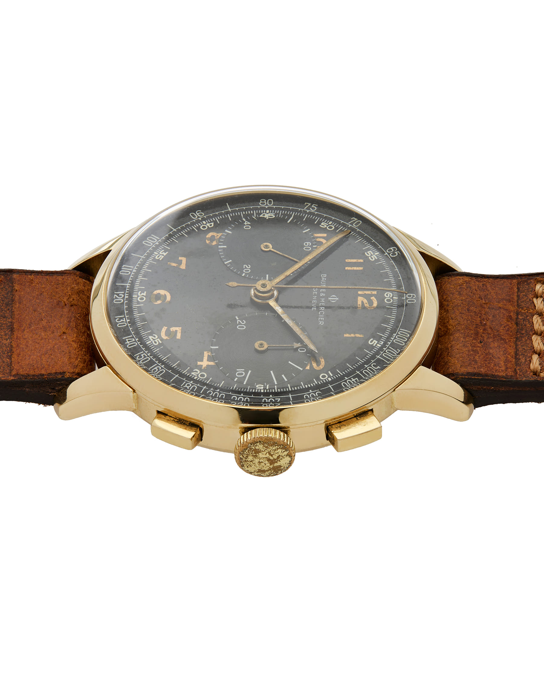 Baume & mercier chronograph vintage oro 18kt cal l 148-4