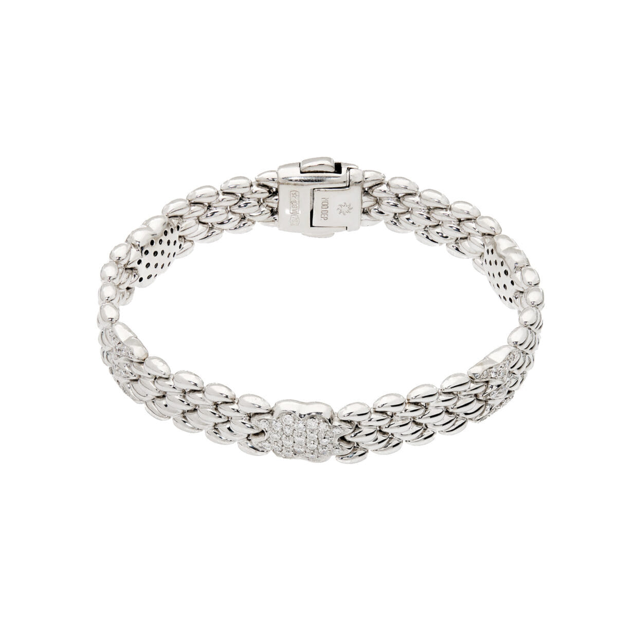 Bracciale chimento in oro bianco con diamanti-1