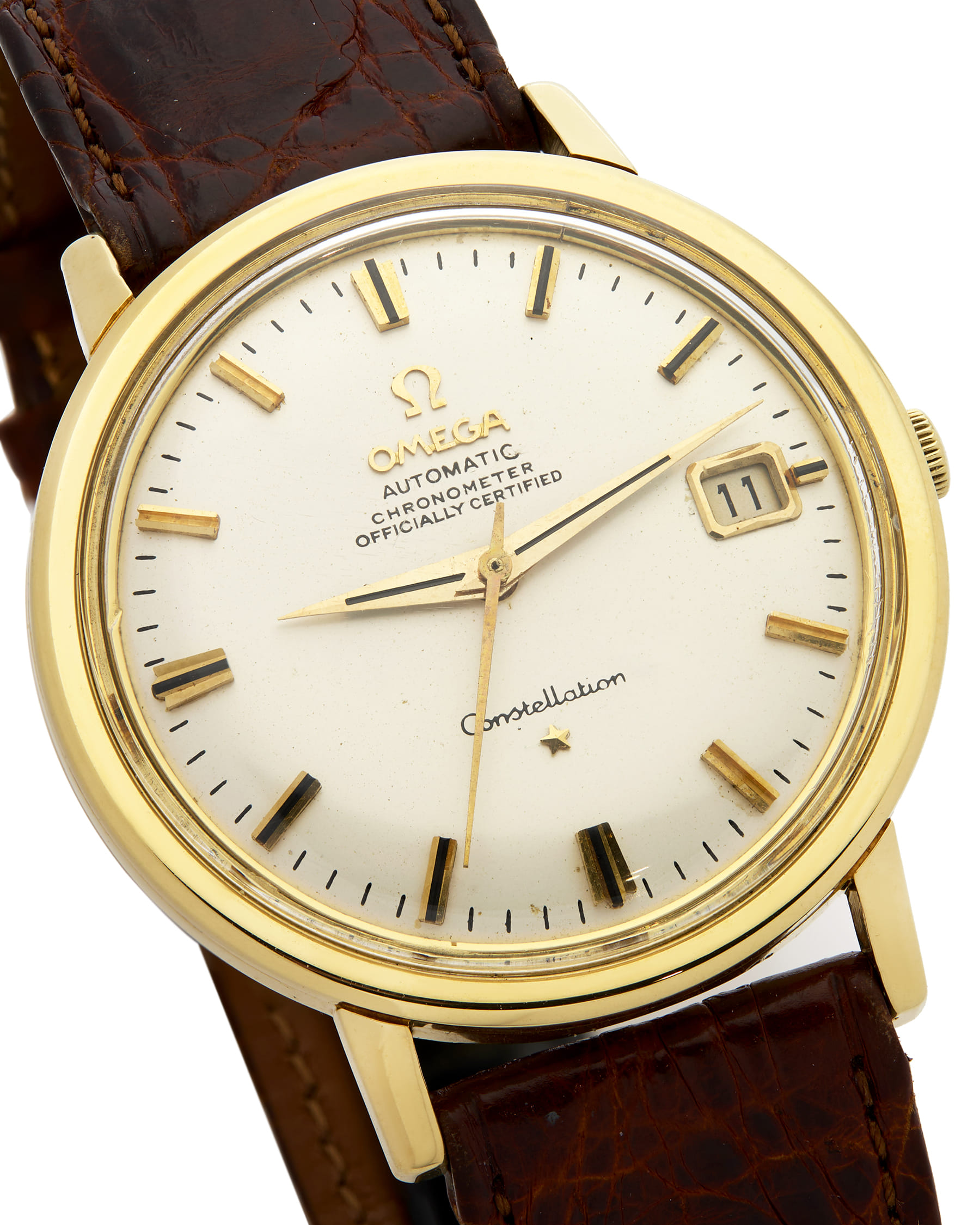 Omega constellation automatic date oro18 kt 36mm ref 168004/14-2