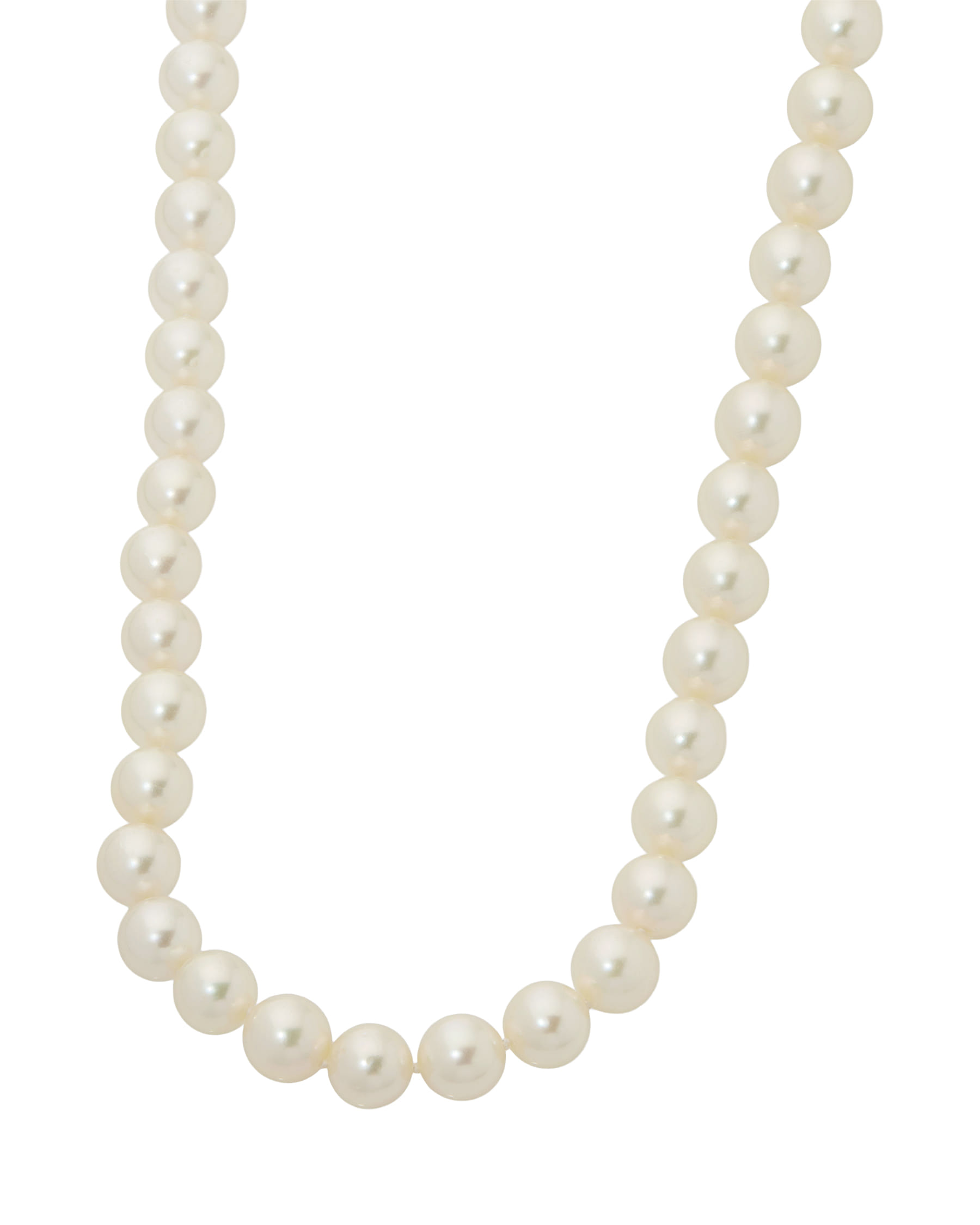 Collana di perle 9 mm con chiusura in oro bianco e giallo con diamanti-2