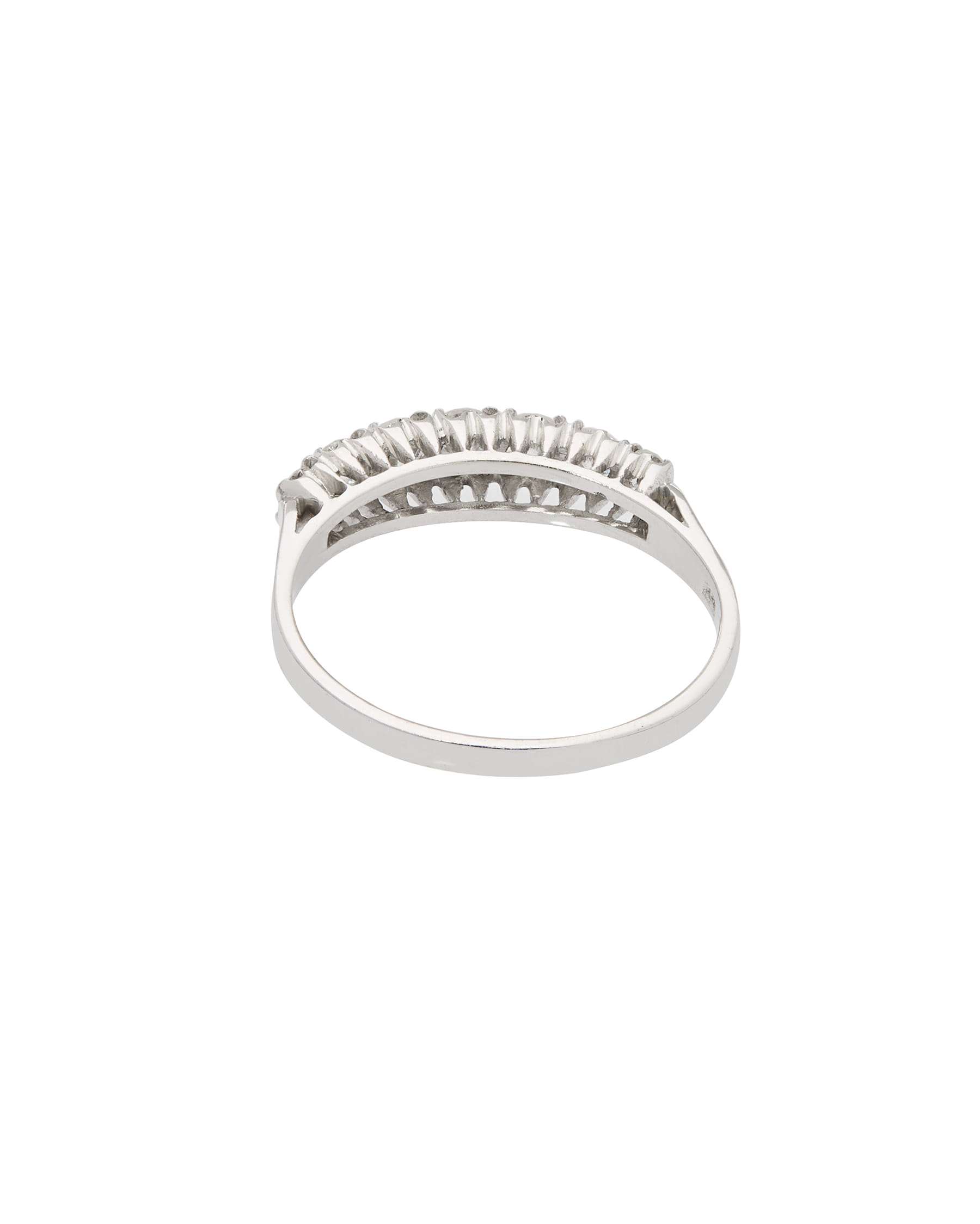 Anello veretta in oro bianco con 7 diamanti 0,55 ct-3
