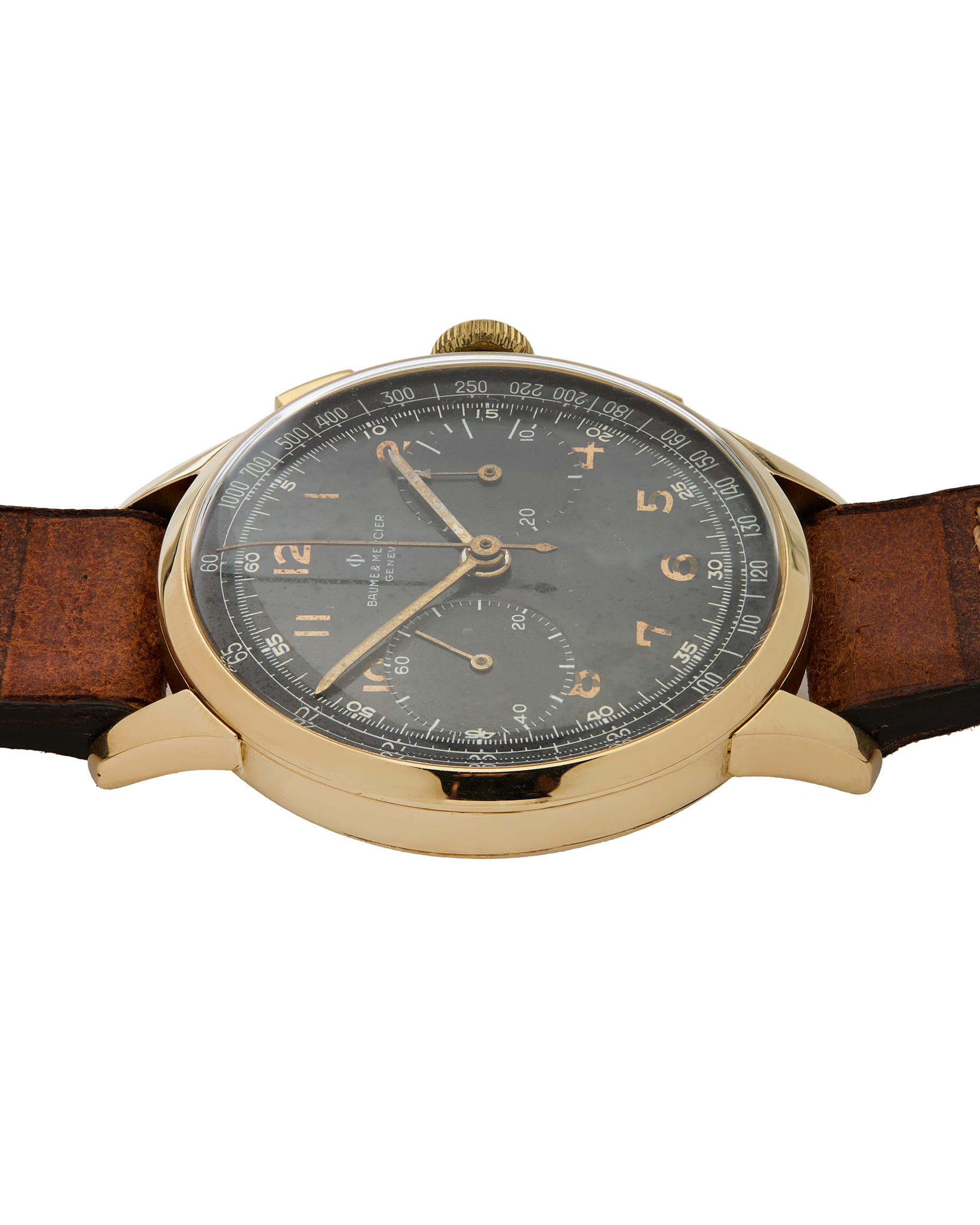 Baume & mercier chronograph vintage oro 18kt cal l 148-3