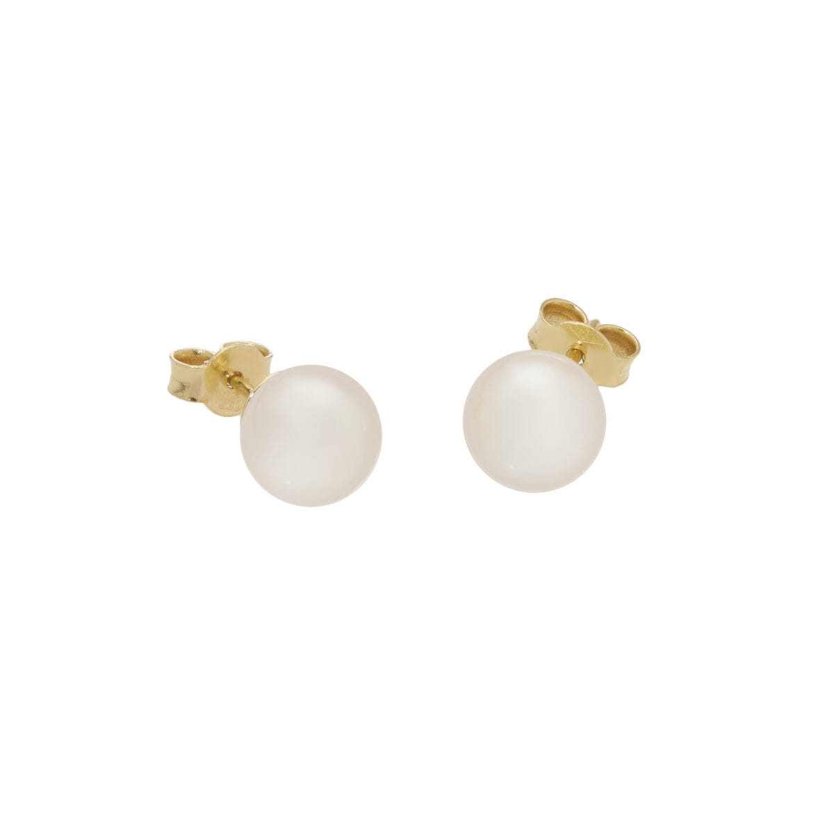 Orecchini con perle rosé mare 7,5 mm in oro giallo-1