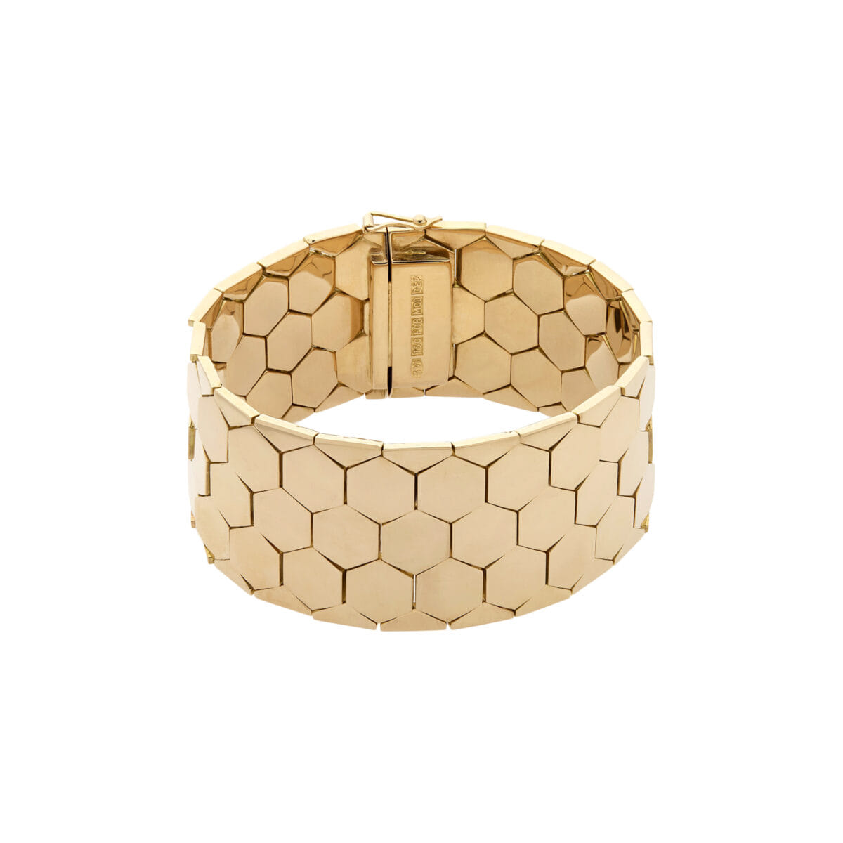 Bracciale biffi in oro giallo a nido d'ape-1