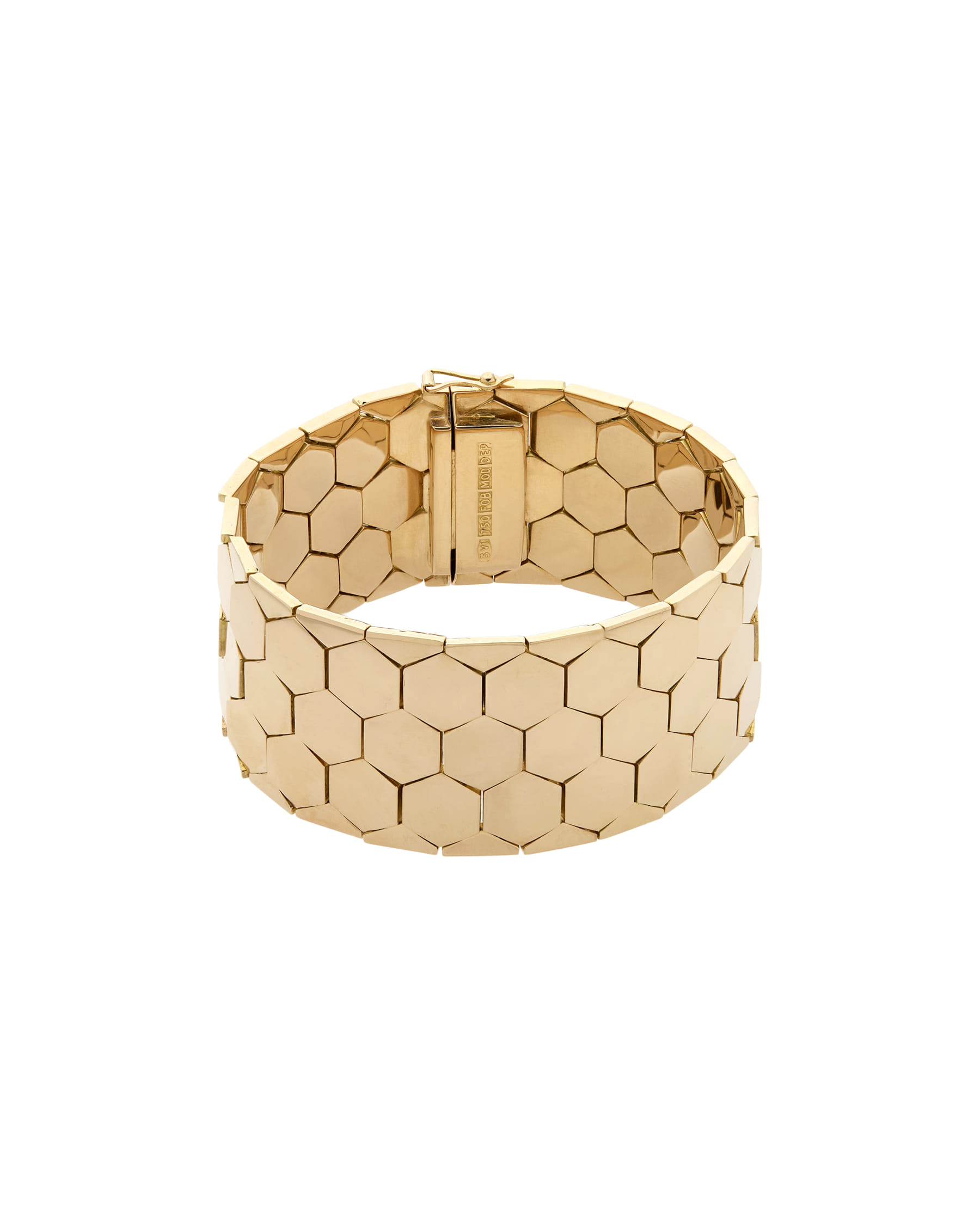 Bracciale biffi in oro giallo a nido d'ape-1