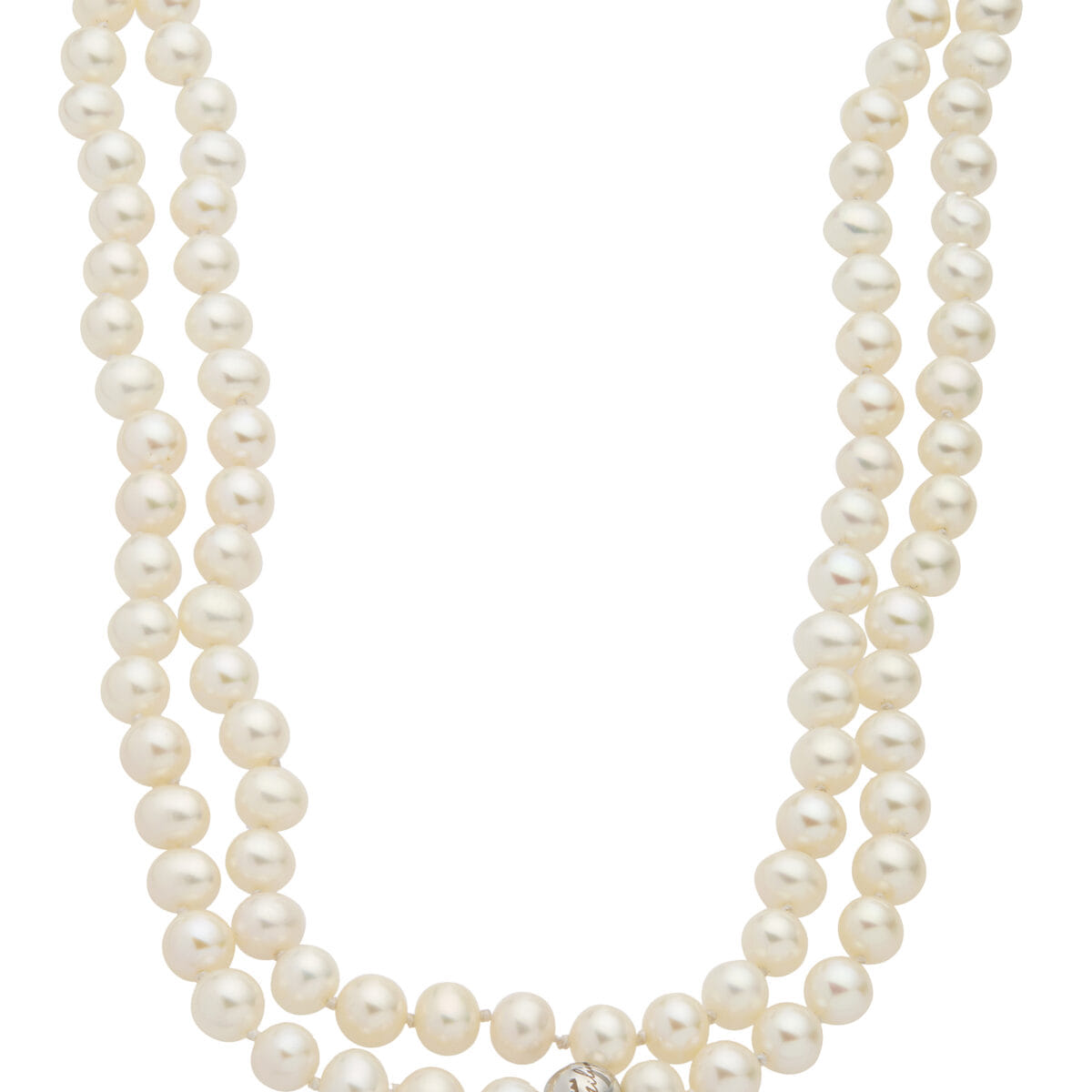 Collana di perle miluna con chiusura in oro bianco-1