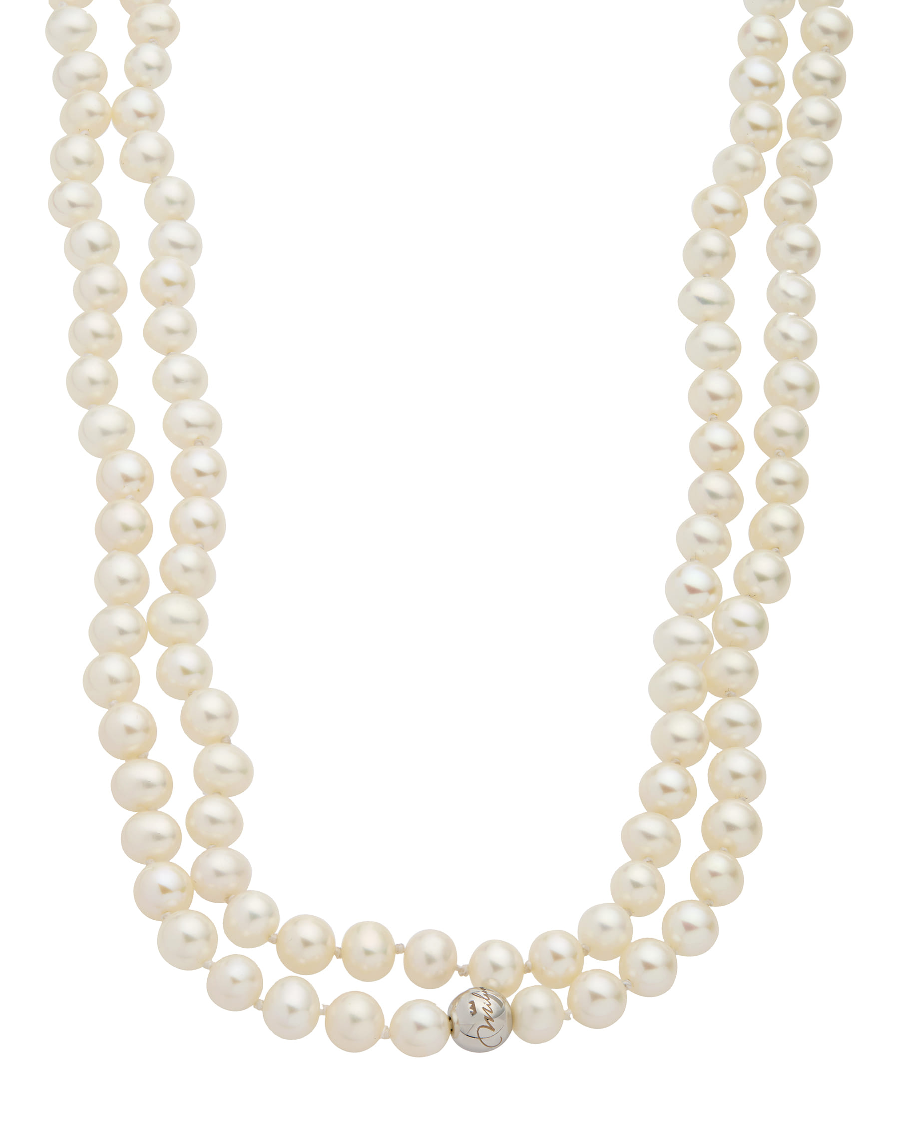 Collana di perle miluna con chiusura in oro bianco-1