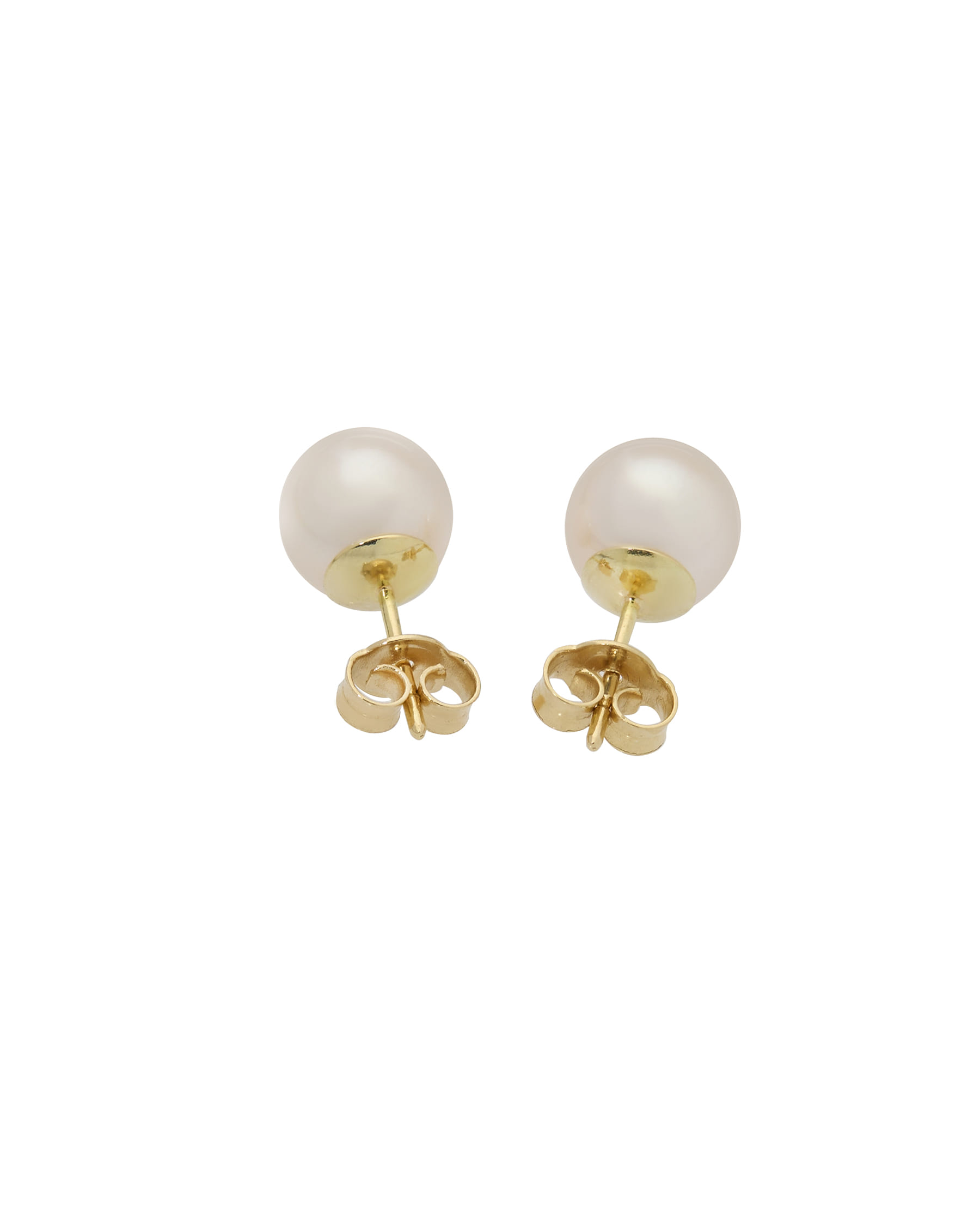 Orecchini con perle rosé mare 7,5 mm in oro giallo-2
