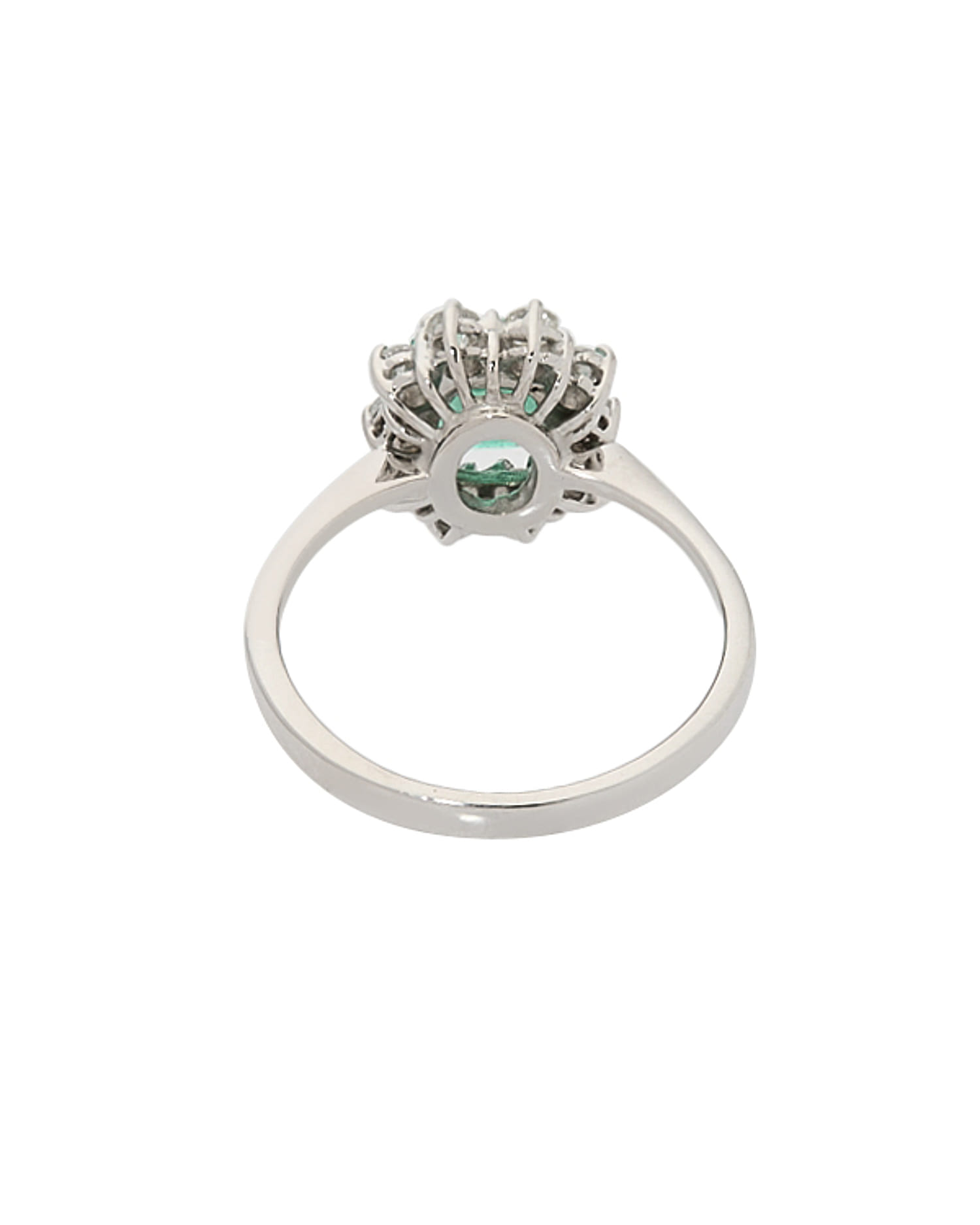 Anello in oro bianco con smeraldo 0,90 ct e diamanti-3