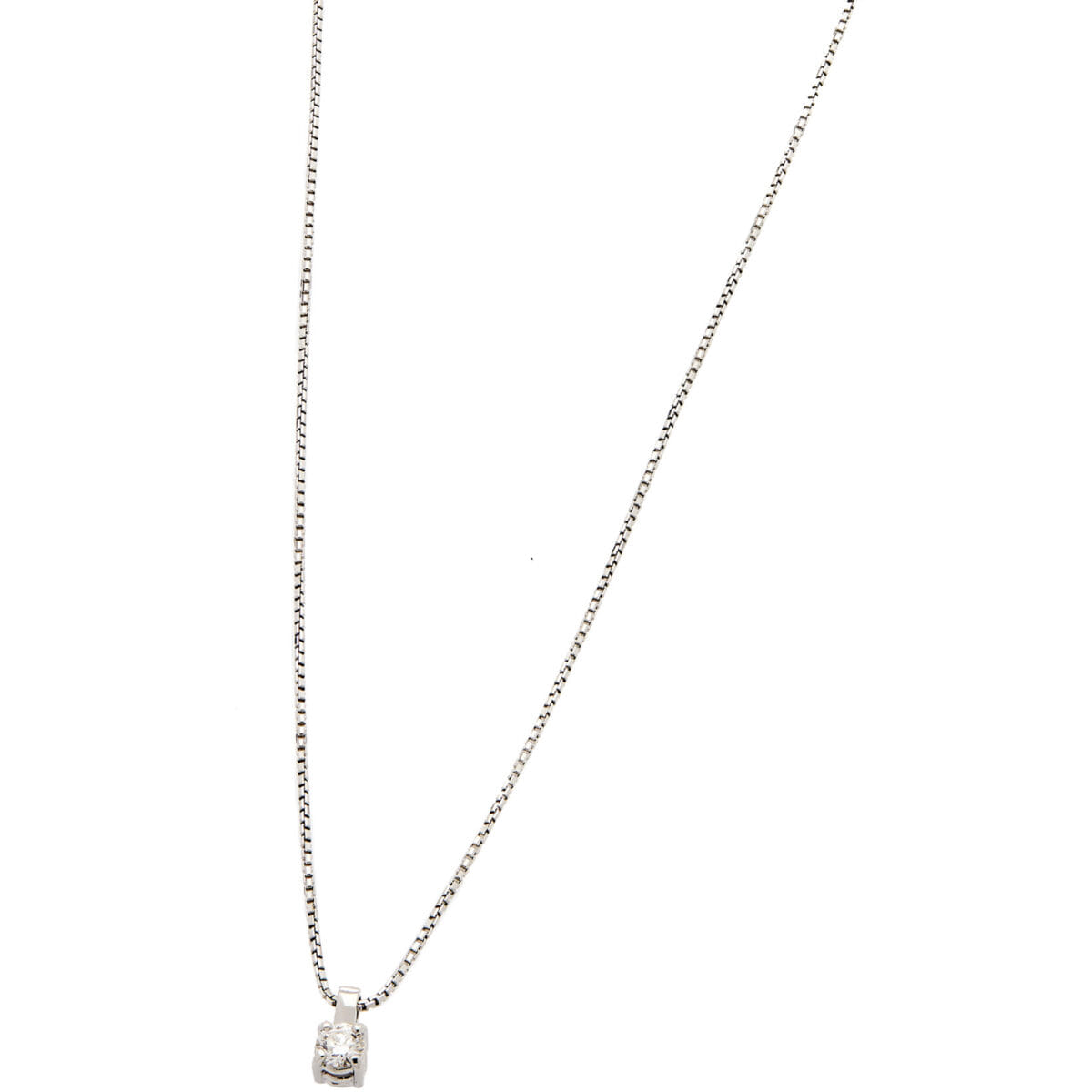 Catenina punto luce in oro bianco con diamante 0,14 ct-1