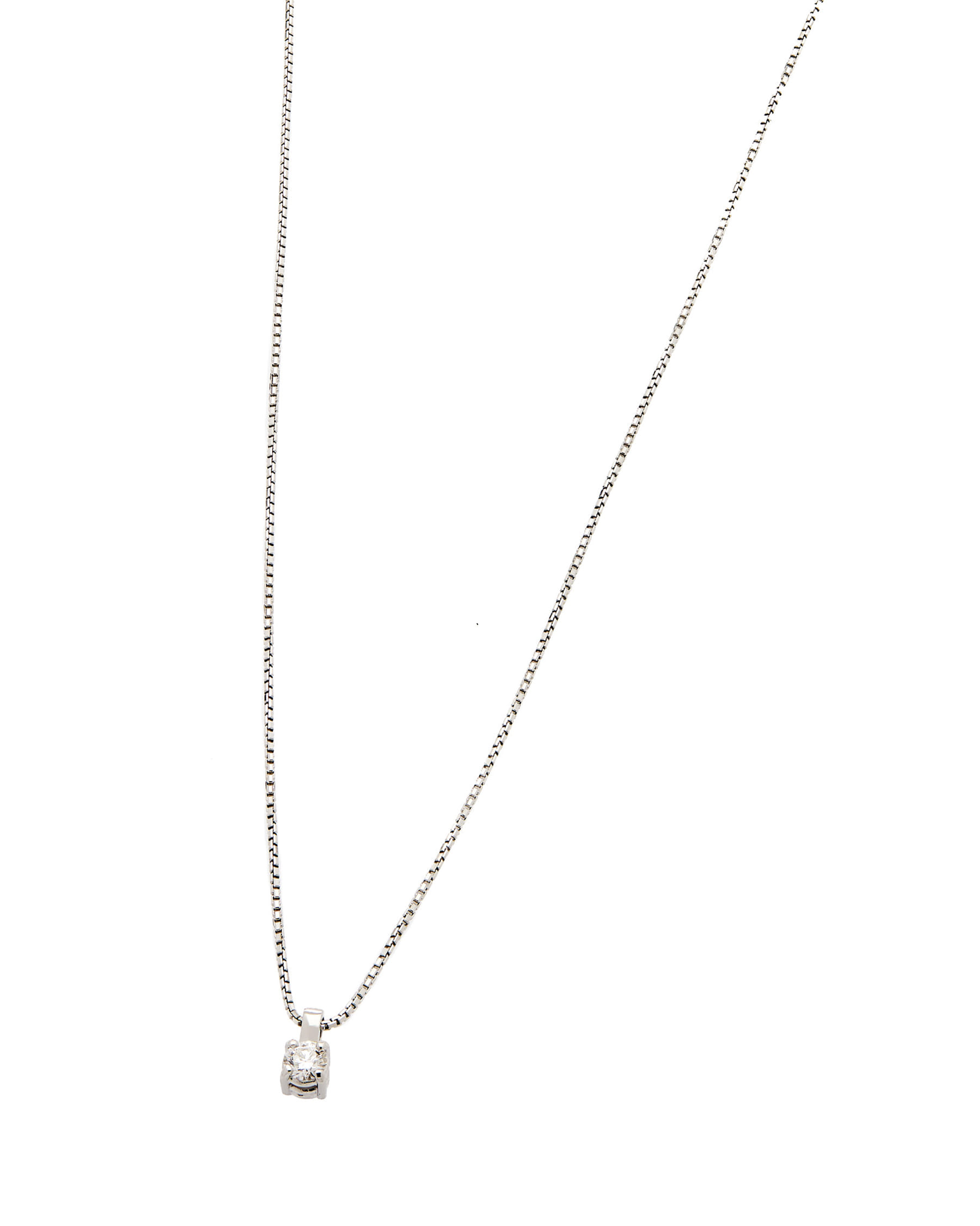Catenina punto luce in oro bianco con diamante 0,14 ct-1