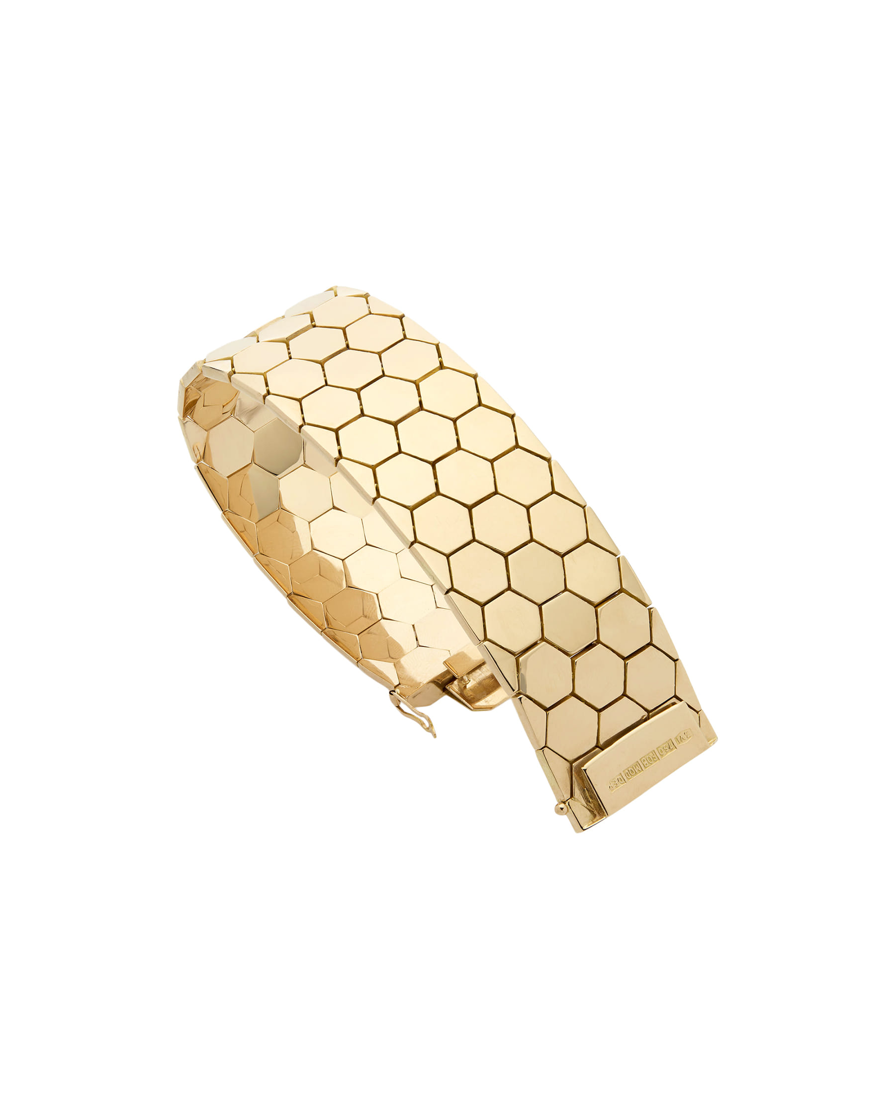 Bracciale biffi in oro giallo a nido d'ape-2
