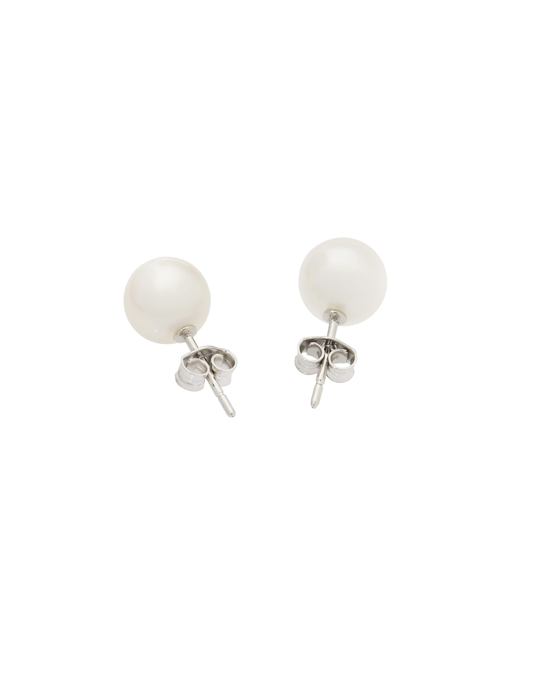 Orecchini perle fiume 7,5 mm in oro bianco-2