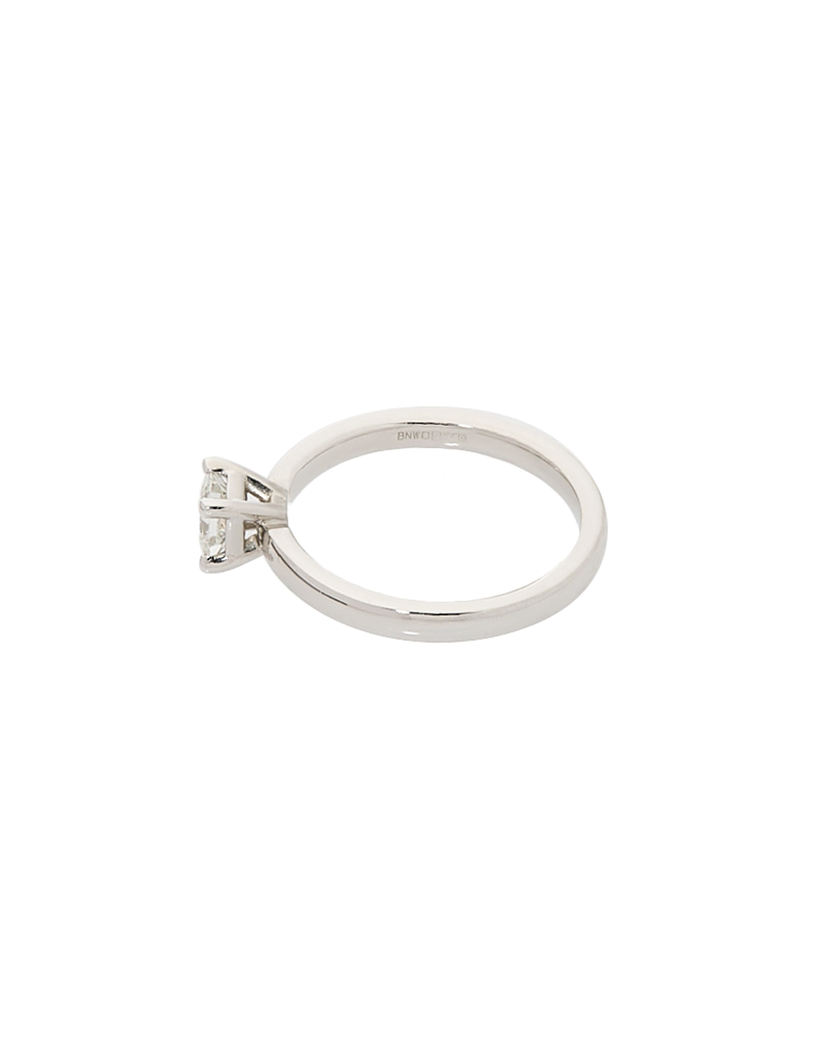 Anello solitario in oro bianco con diamante princess-2