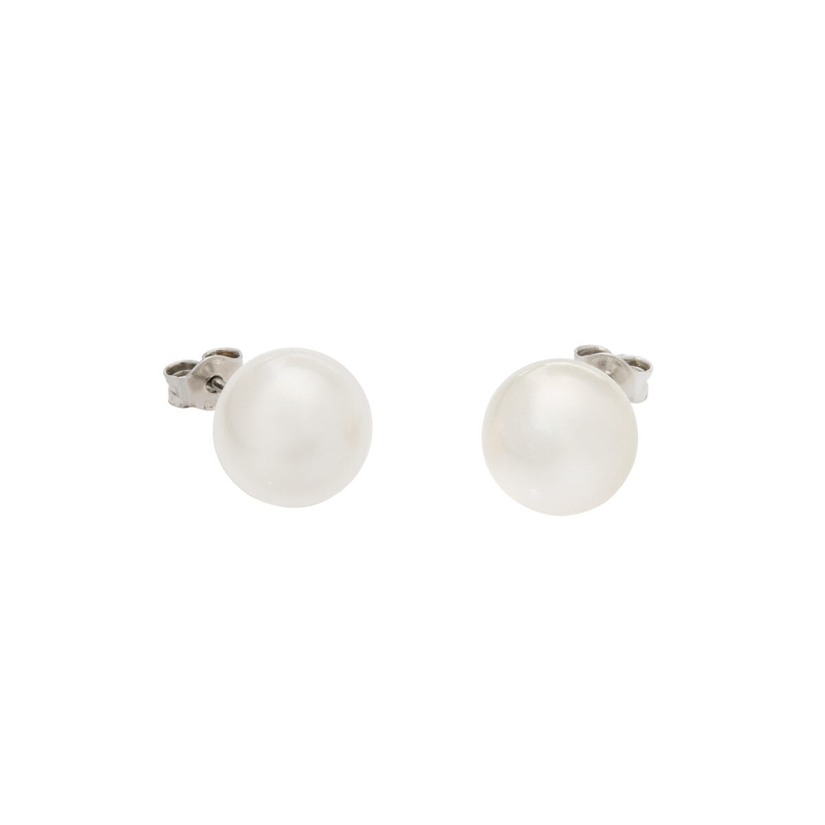 Orecchini perle mare 9 mm in oro bianco-1