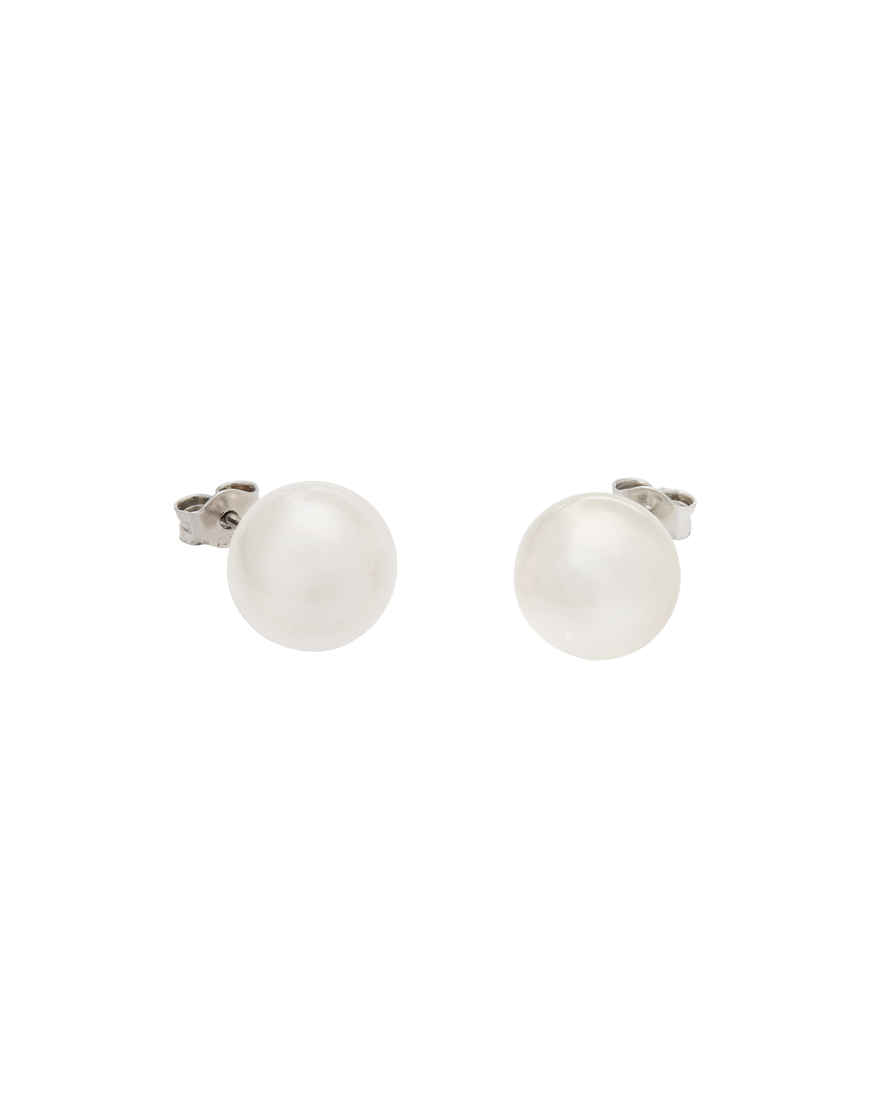 Orecchini perle mare 9 mm in oro bianco-1