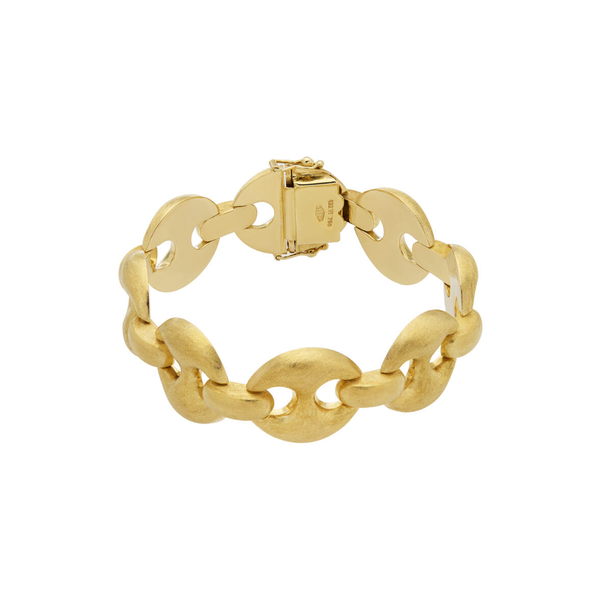 Bracciale maglia marinara in oro giallo satinato-1