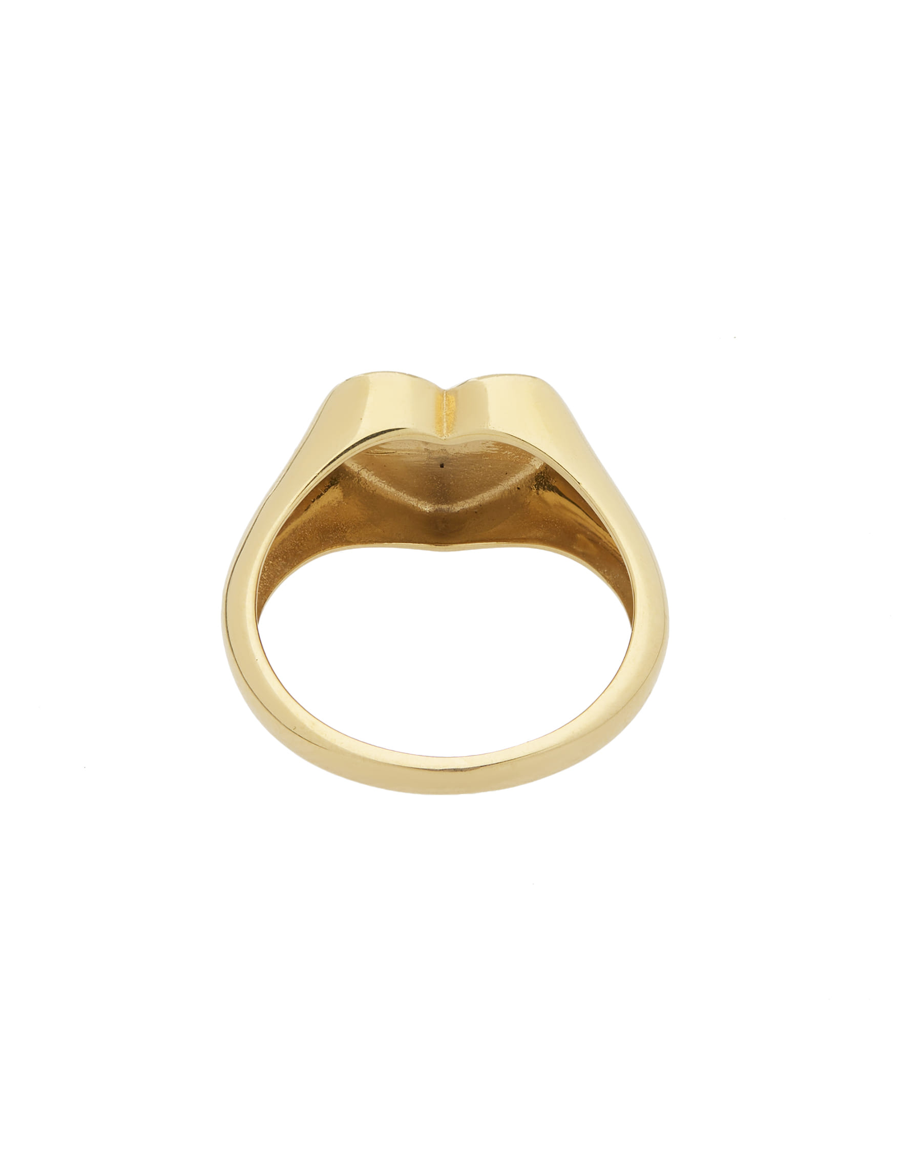Anello sigillo a cuore in oro giallo-3