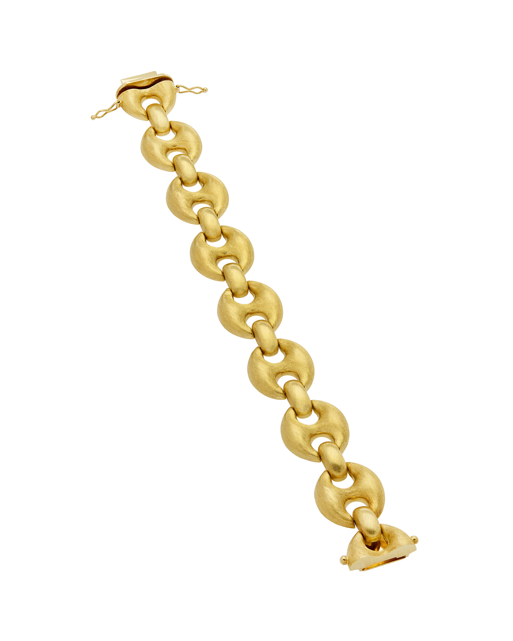 Bracciale maglia marinara in oro giallo satinato-2
