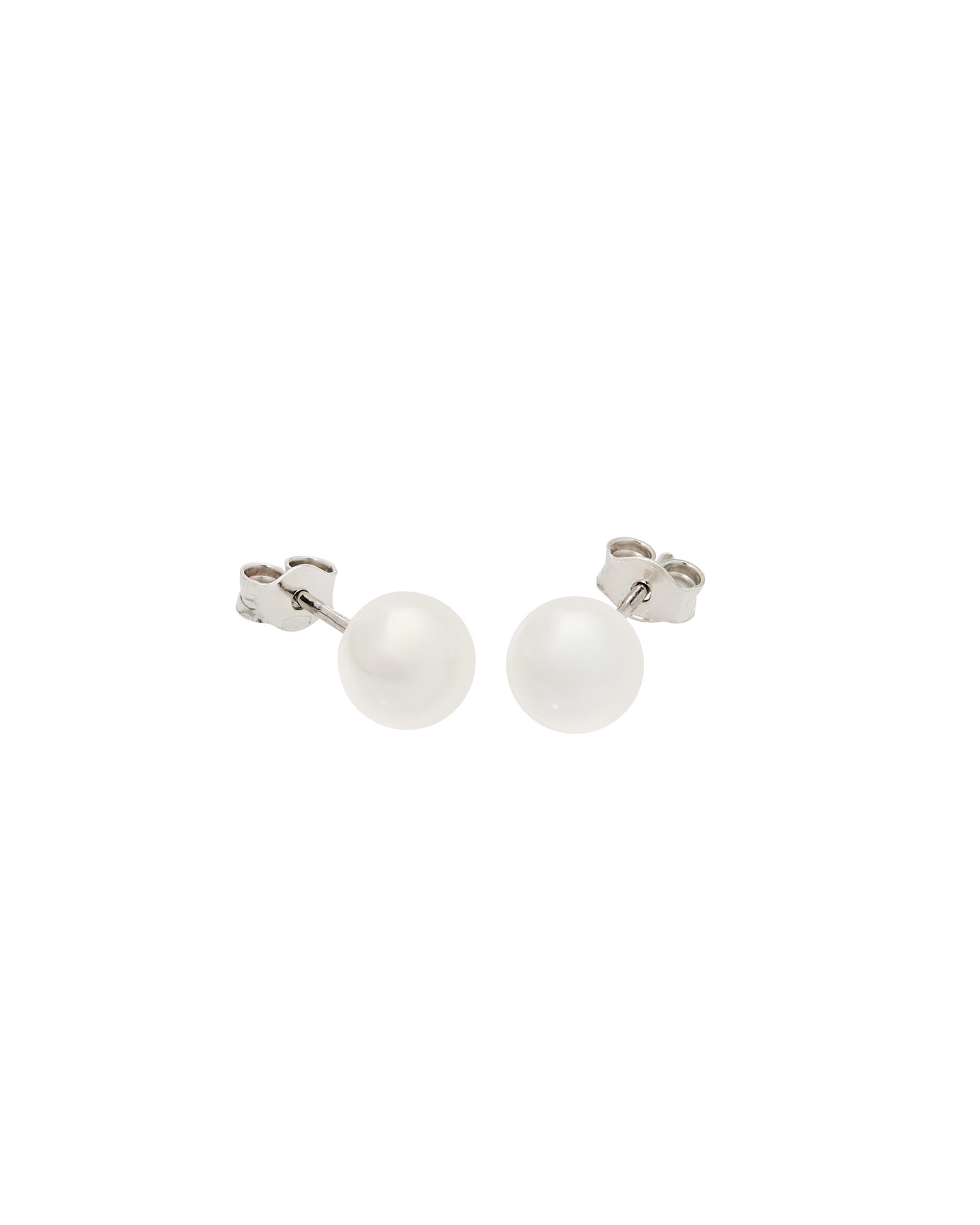 Orecchini con perle fiume 6,5 mm in oro bianco-1