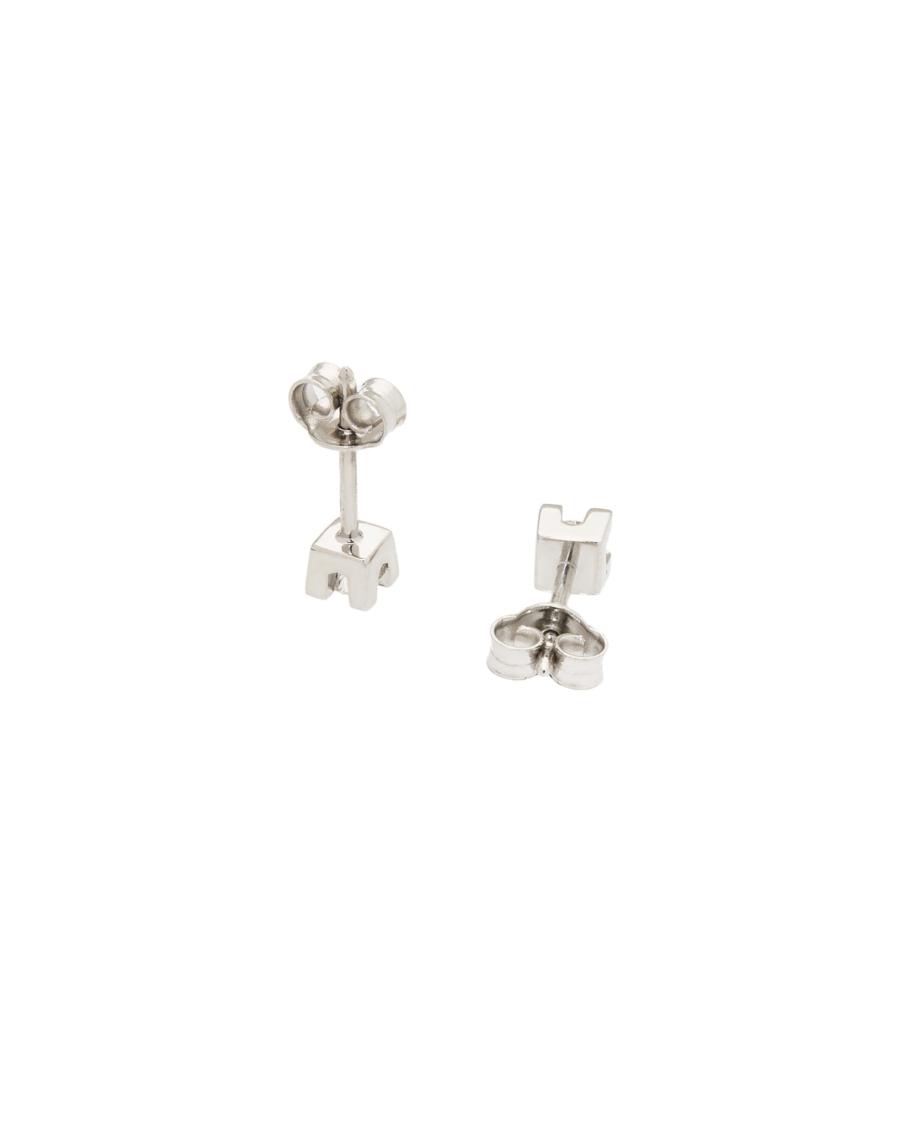 Orecchini punto luce in oro bianco con diamanti 0,08 ct-2