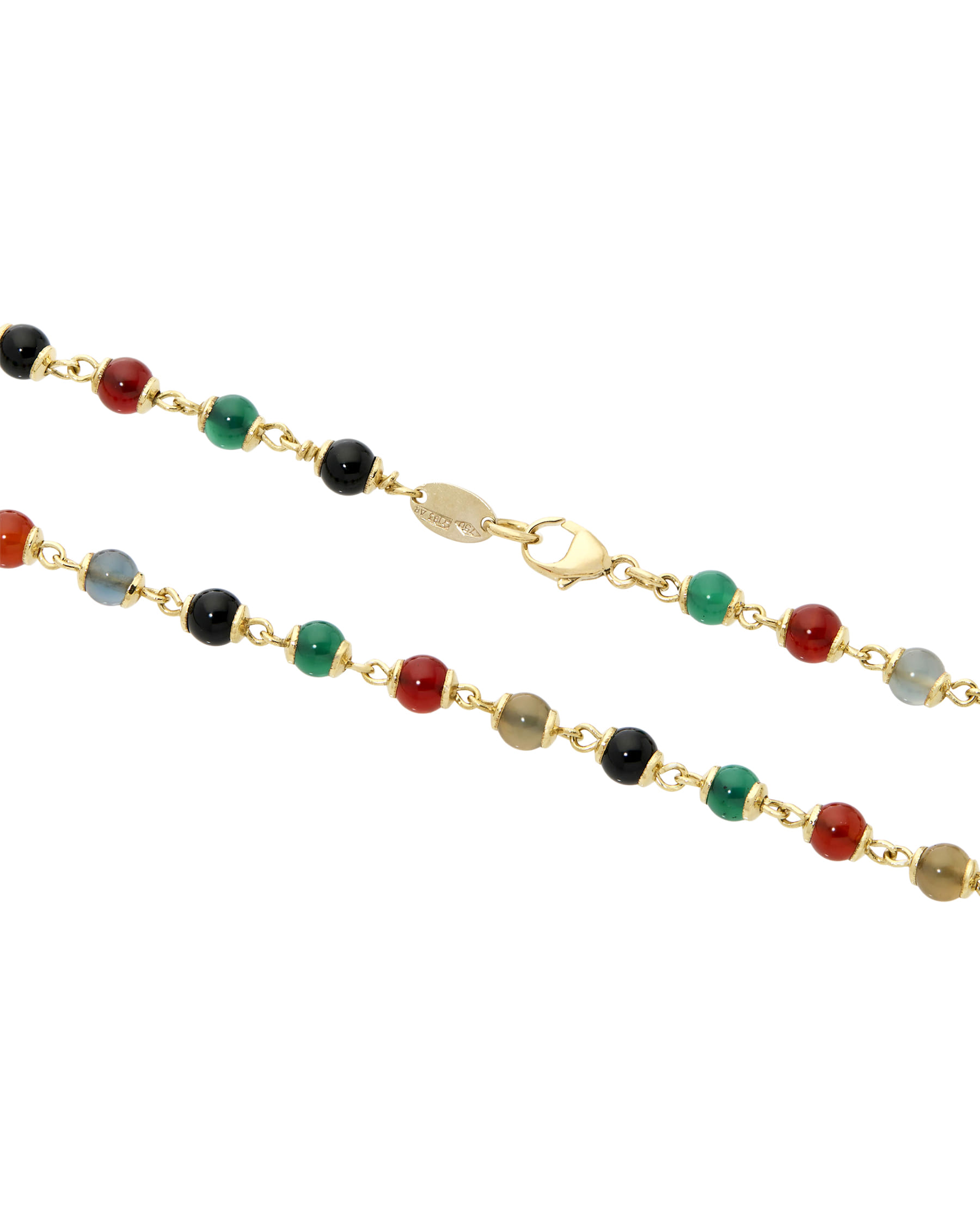 Collana in oro giallo con perline colorate-3