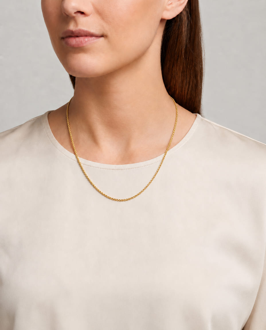 Catenina maglia popcorn in oro giallo-3