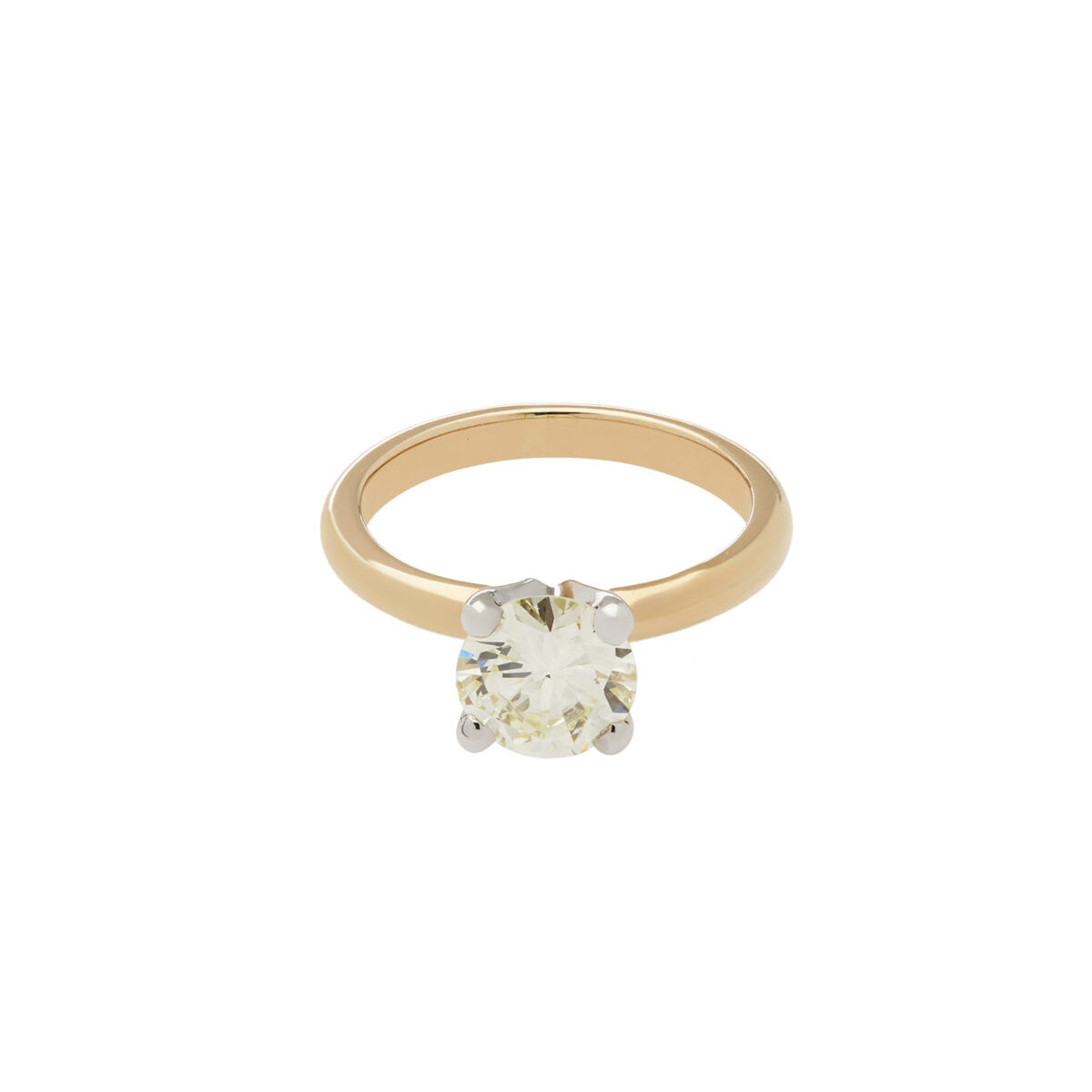 Anello solitario in oro rosa e bianco con diamante 1,70 ct-1
