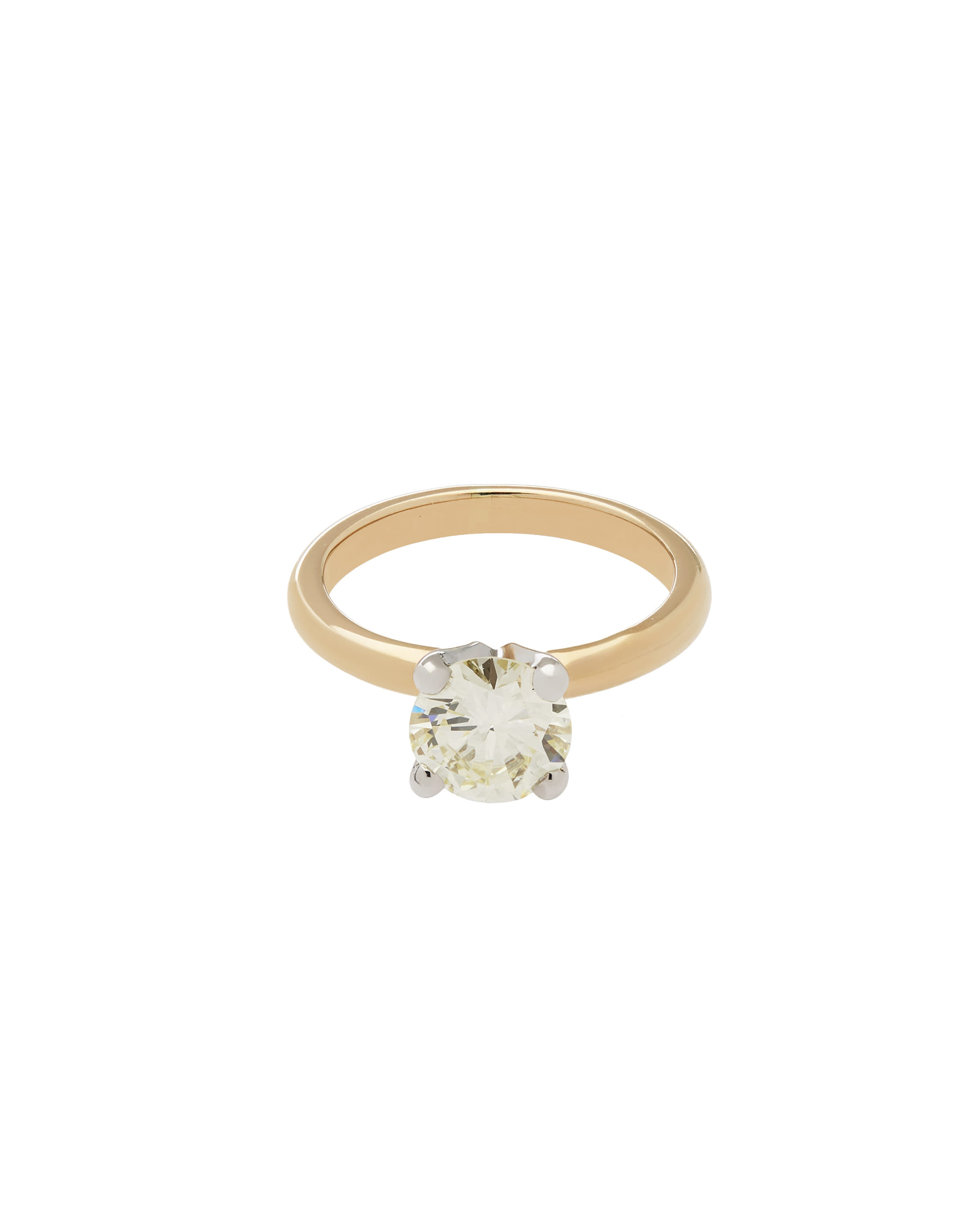 Anello solitario in oro rosa e bianco con diamante 1,70 ct-1