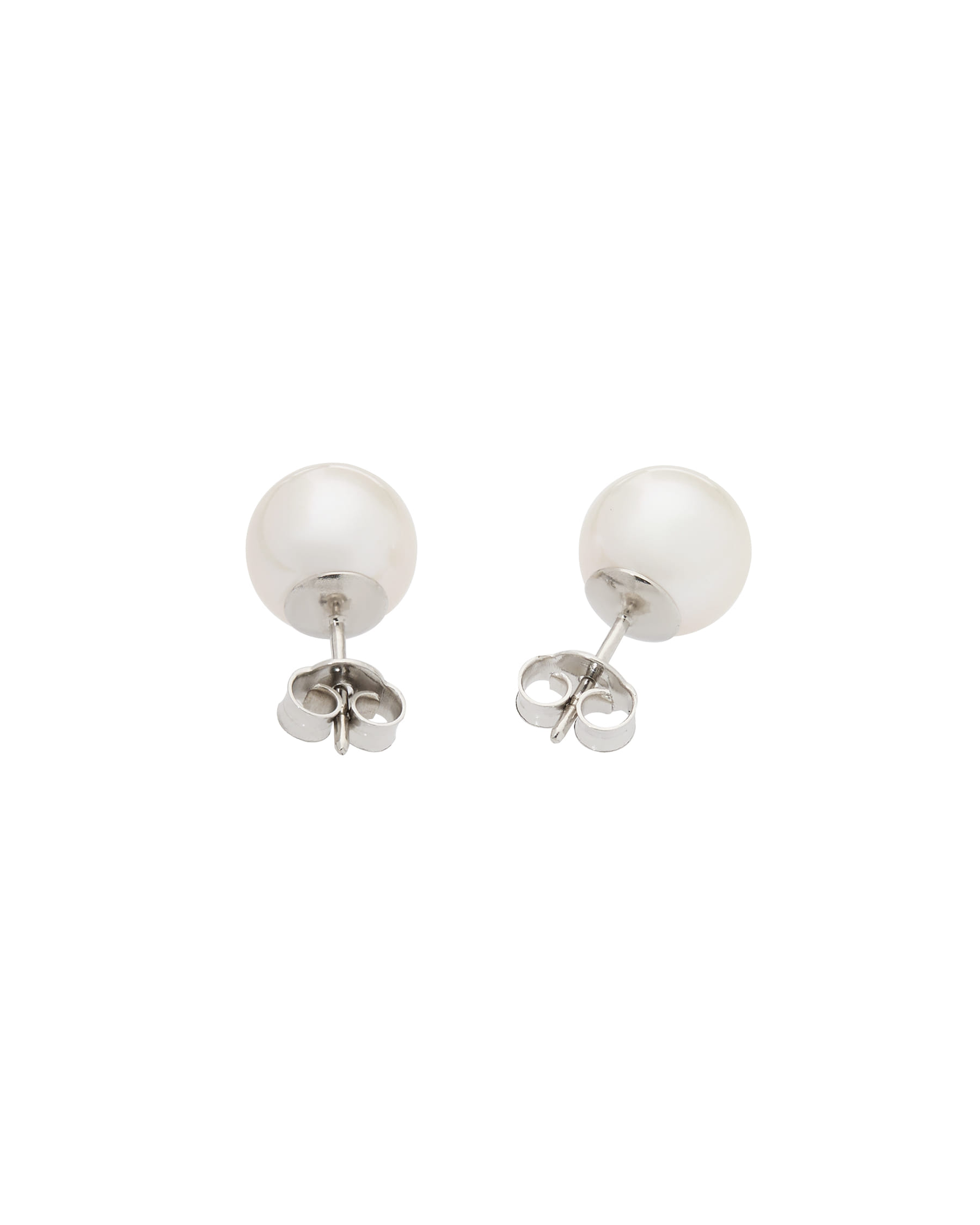 Orecchini con perle mare 8,5 mm in oro bianco-2