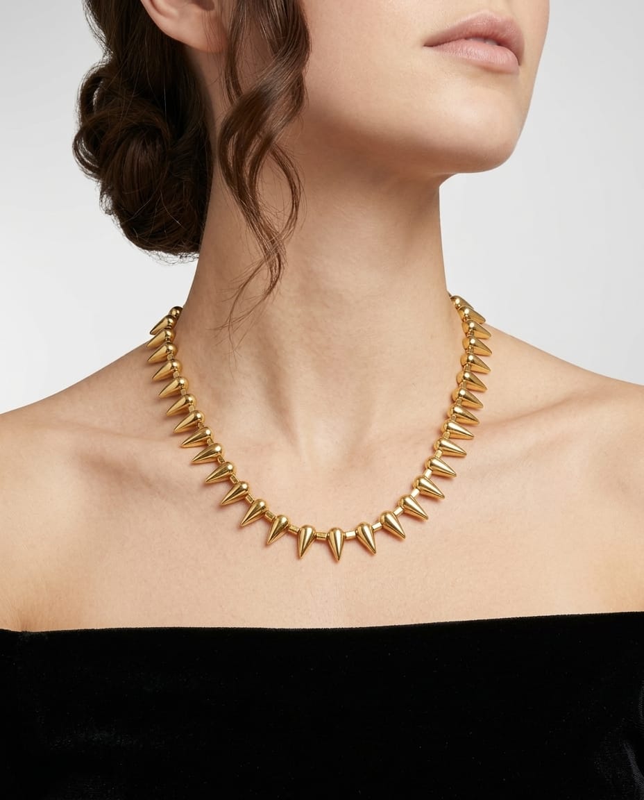 Collana spike in oro giallo 18kt-1