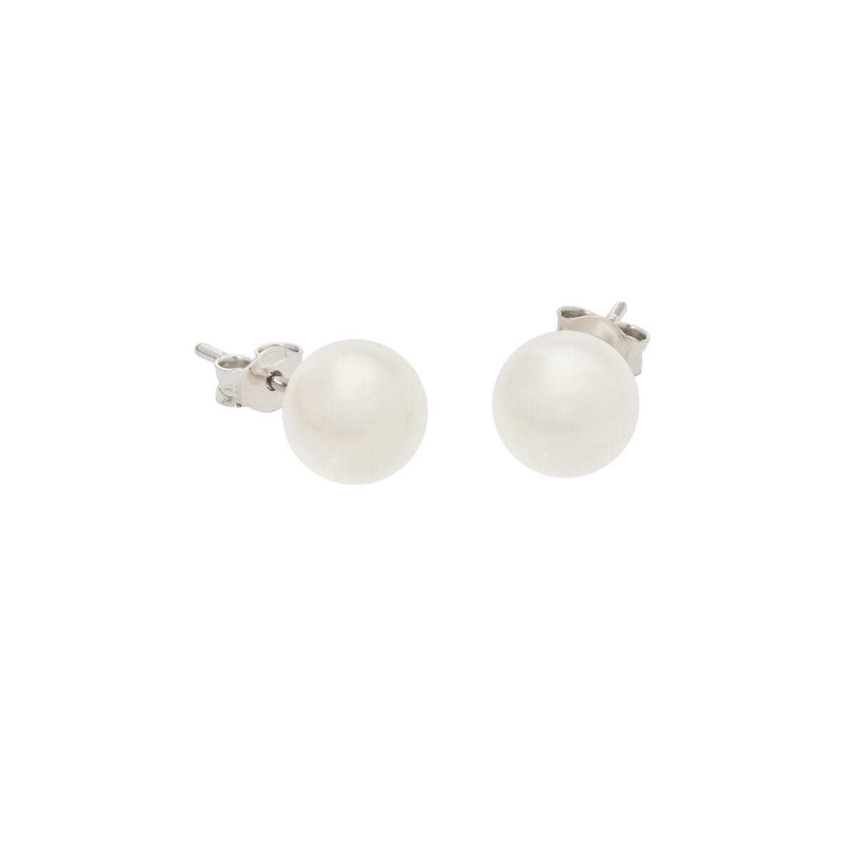 Orecchini perle fiume 7,5 mm in oro bianco-1