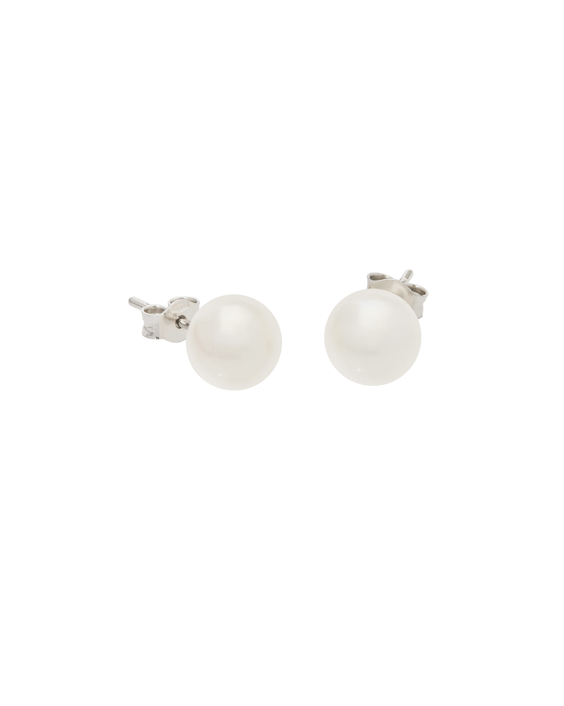 Orecchini perle fiume 7,5 mm in oro bianco-1