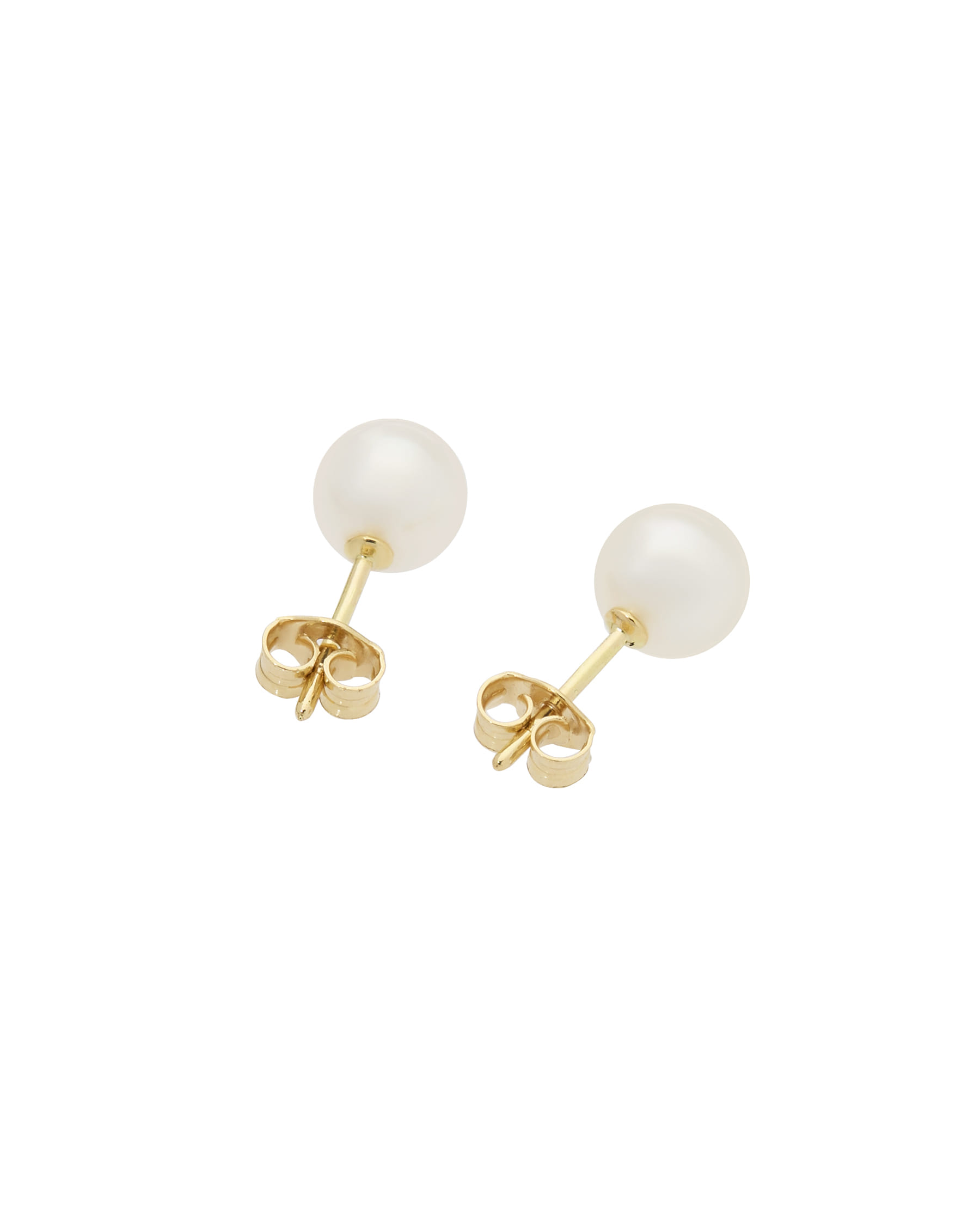 Orecchini con perle fiume 6 mm in oro giallo-2