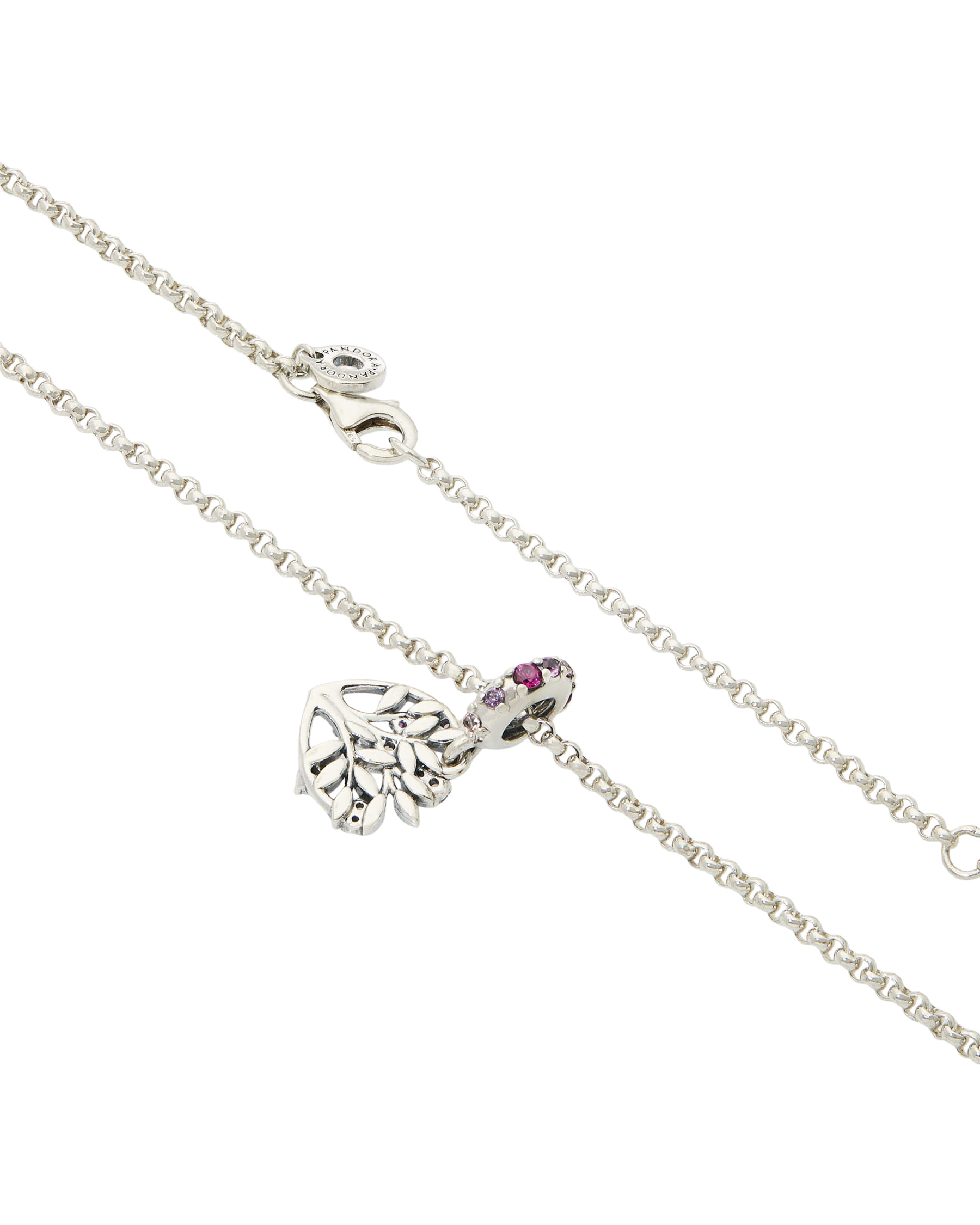 Collana pandora in argento con charm albero della famiglia-3