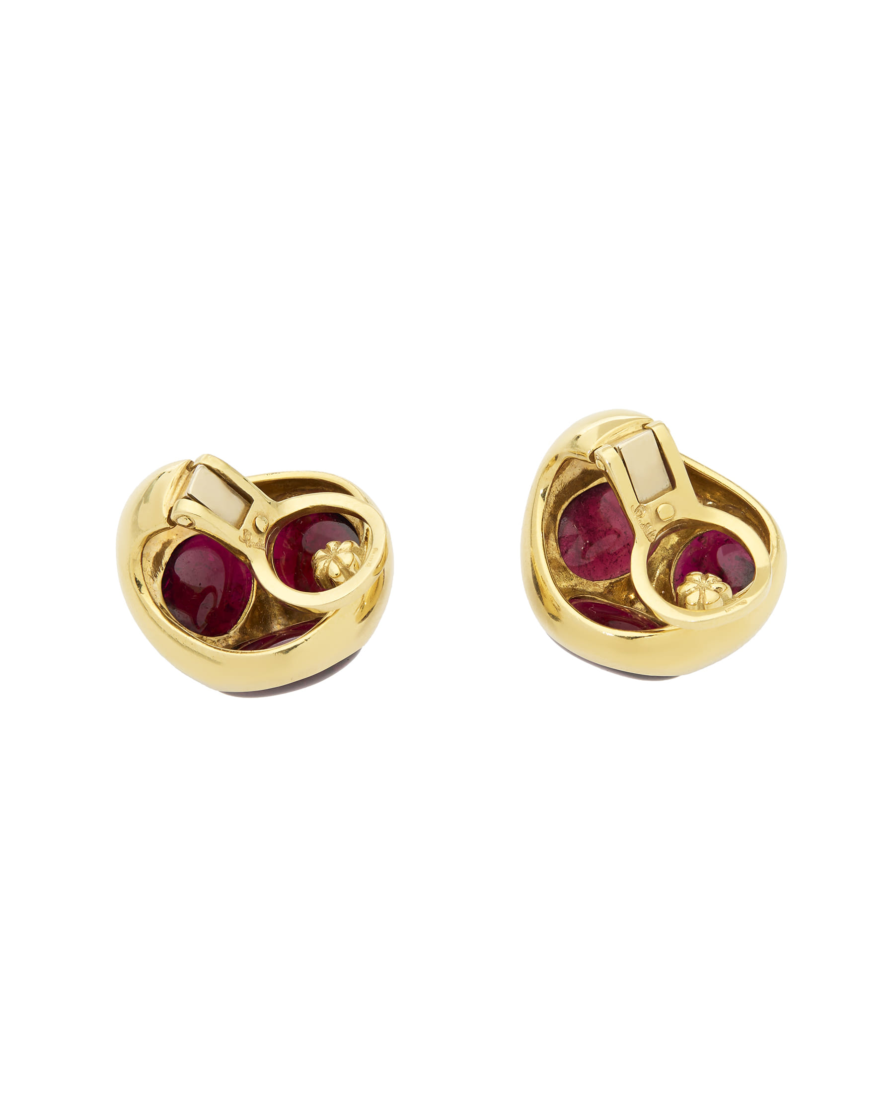 Orecchini pomellato bisanzio in oro giallo con granati cabochon-2
