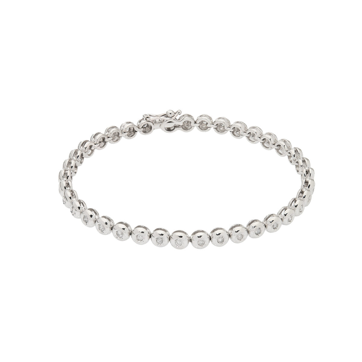 Bracciale tennis cipollino in oro bianco con diamanti-1