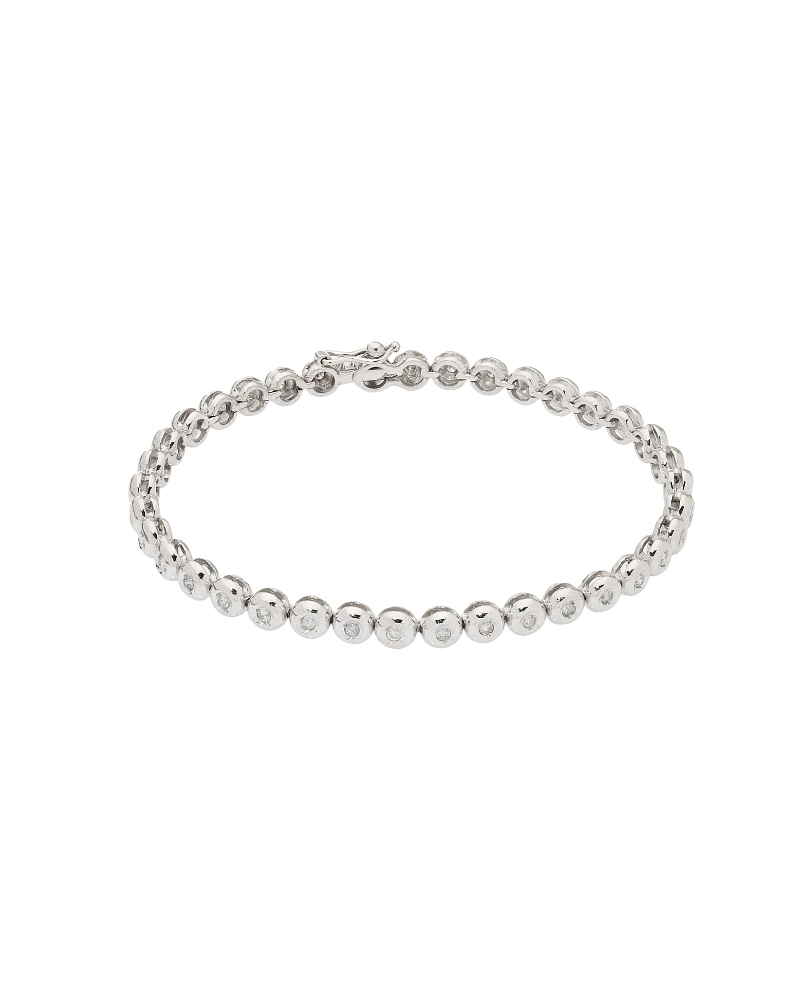 Bracciale tennis cipollino in oro bianco con diamanti-1