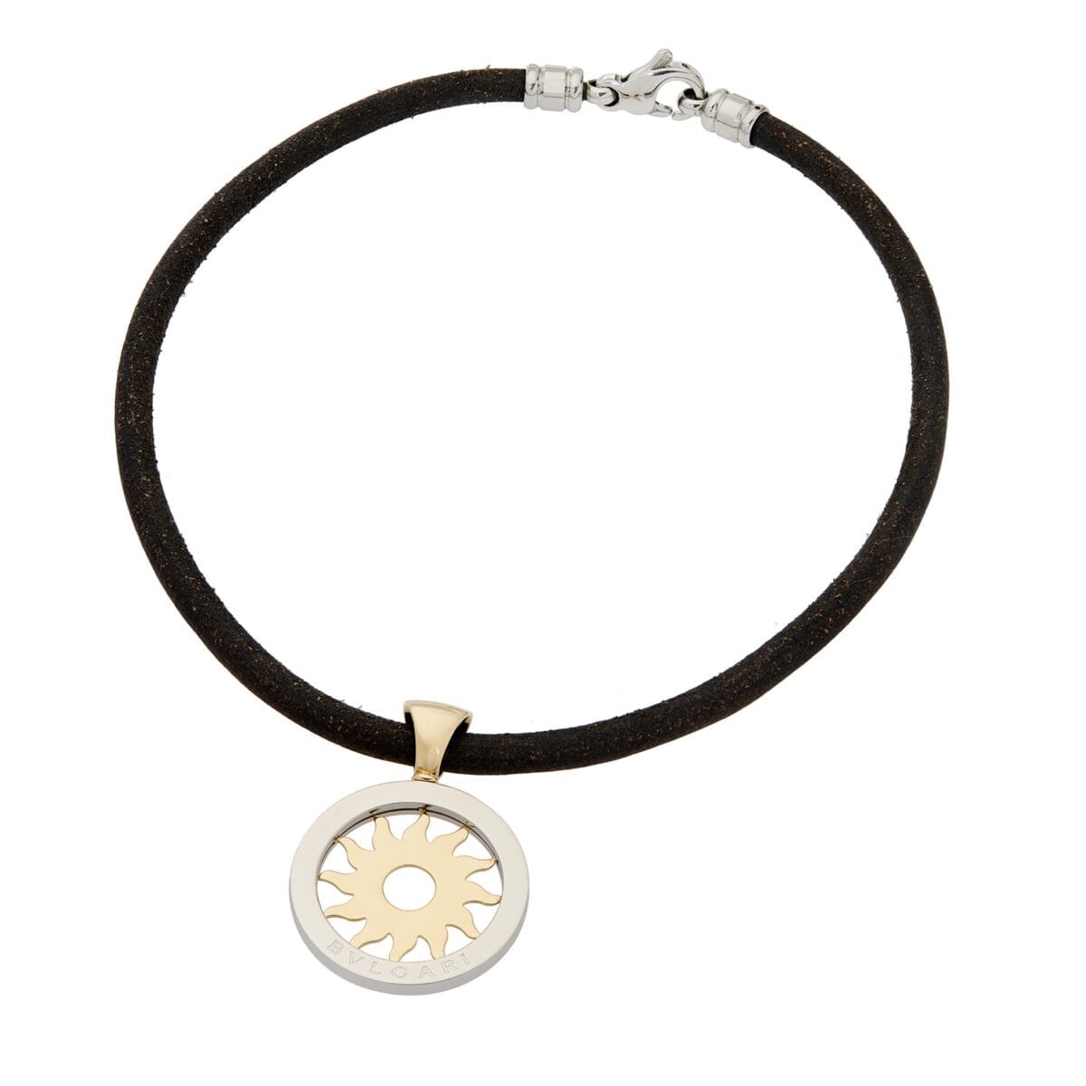 Collana Bulgari con ciondolo Sole in oro e acciaio