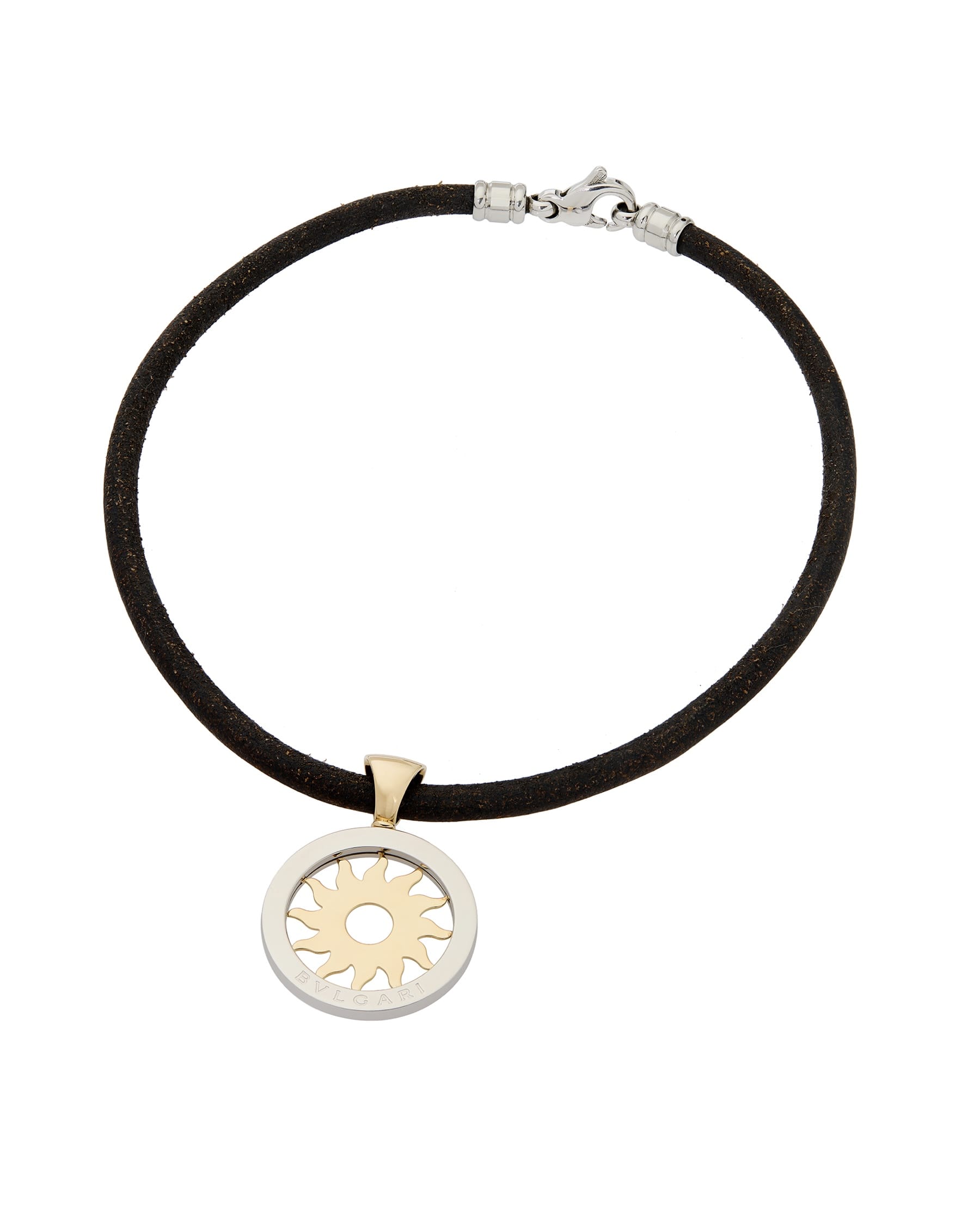 Collana Bulgari con ciondolo Sole in oro e acciaio