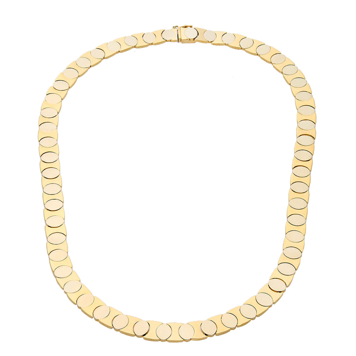 Collana a piastre in oro giallo e bianco-1